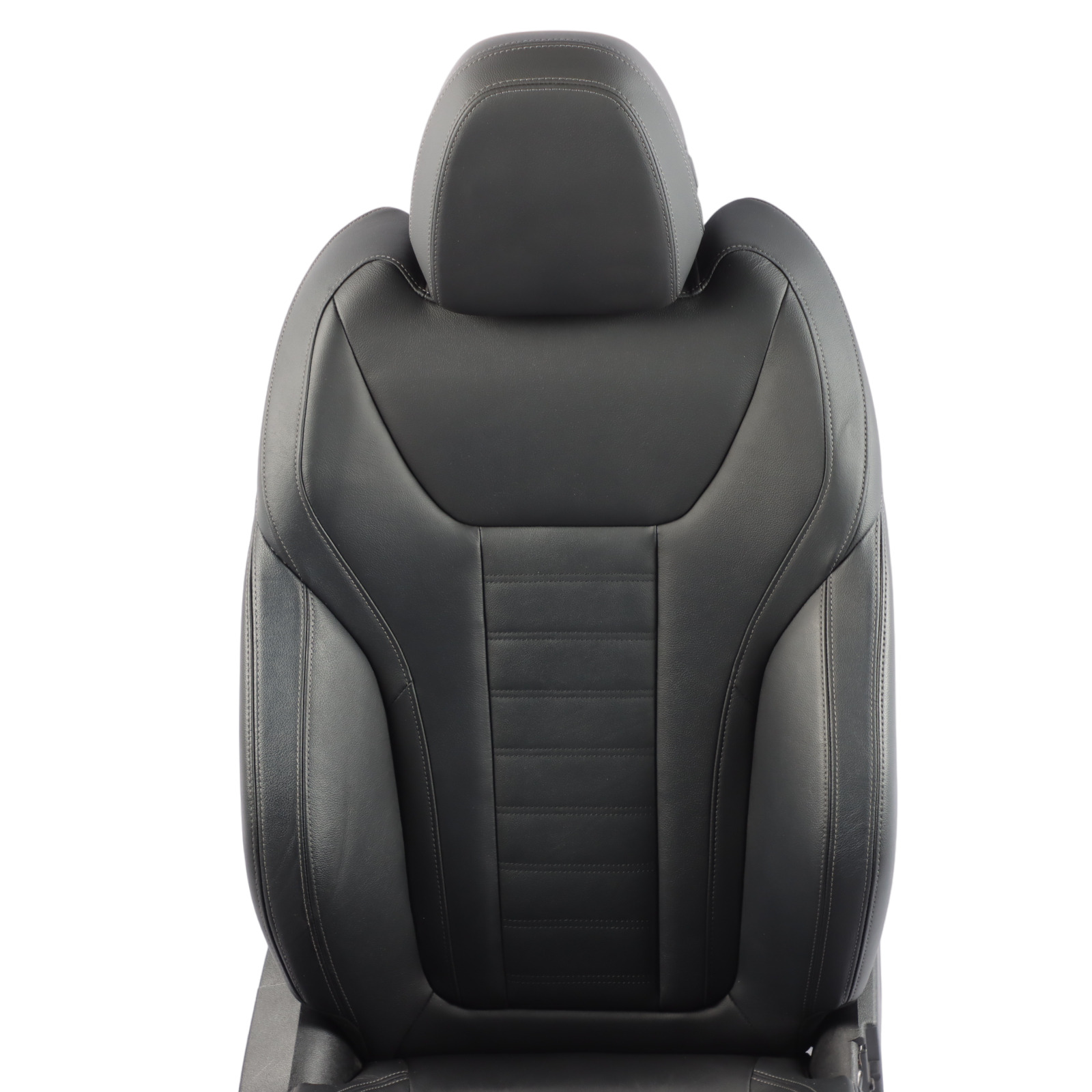 BMW X3 G01 Front Seat Sport Heated Right O/S Leather Vernasca Black Gray Threads