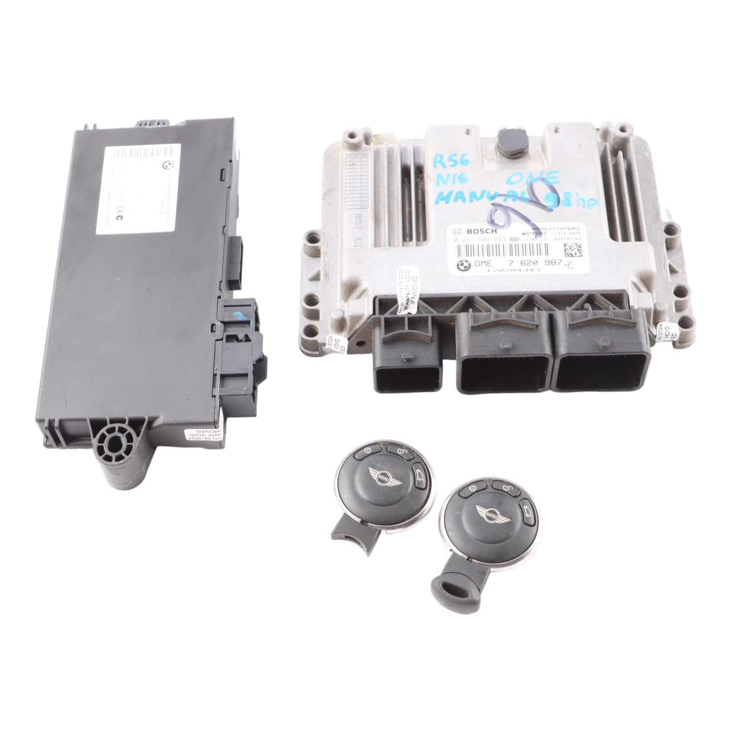 Mini One R55 R56 LCI N16 1.6 98HP Engine ECU Kit DME 7620987 CAS 3 + Keys Manual