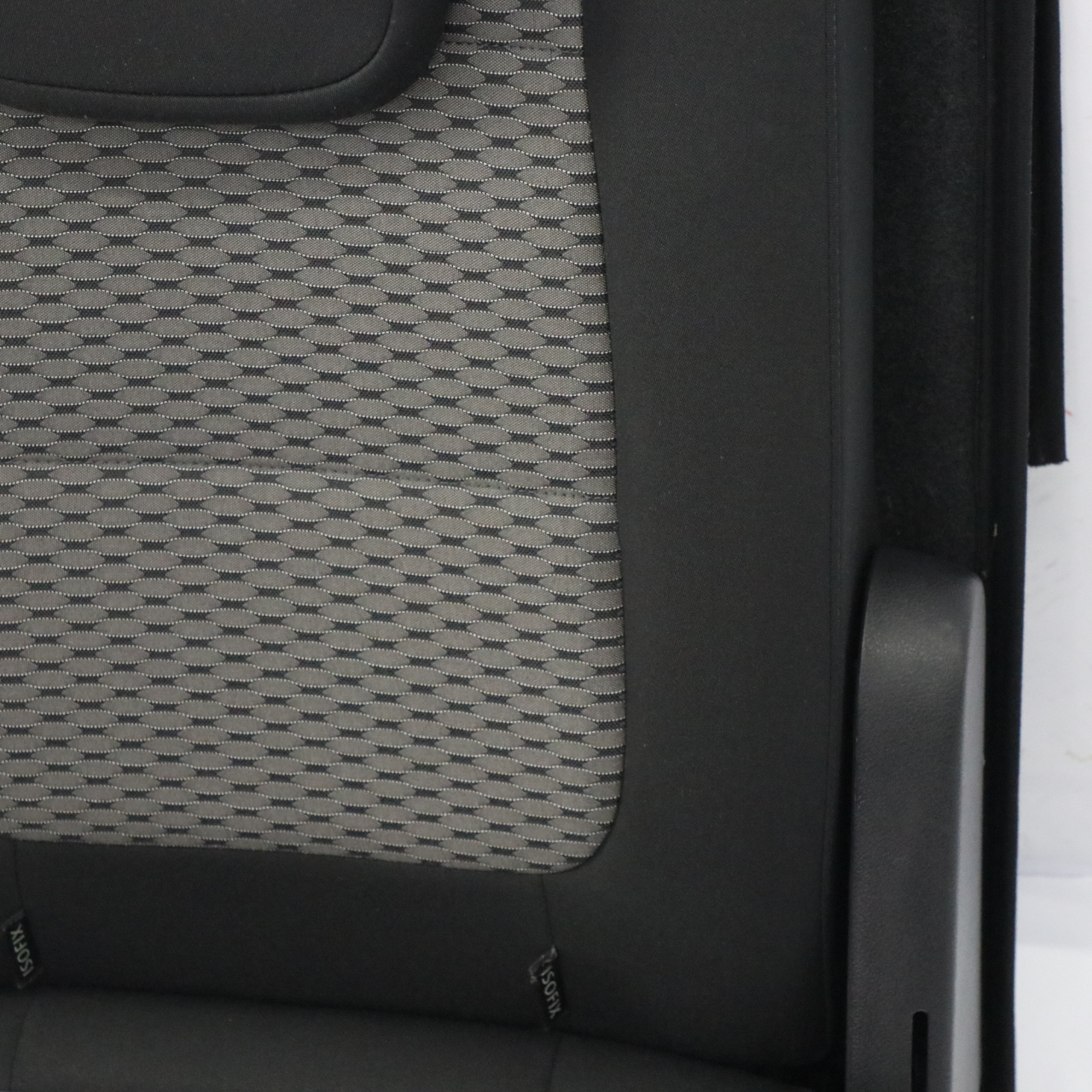 VW Volkswagen Sharan 7N Rear Seat Right O/S Interior Cloth Fabric Black Grey