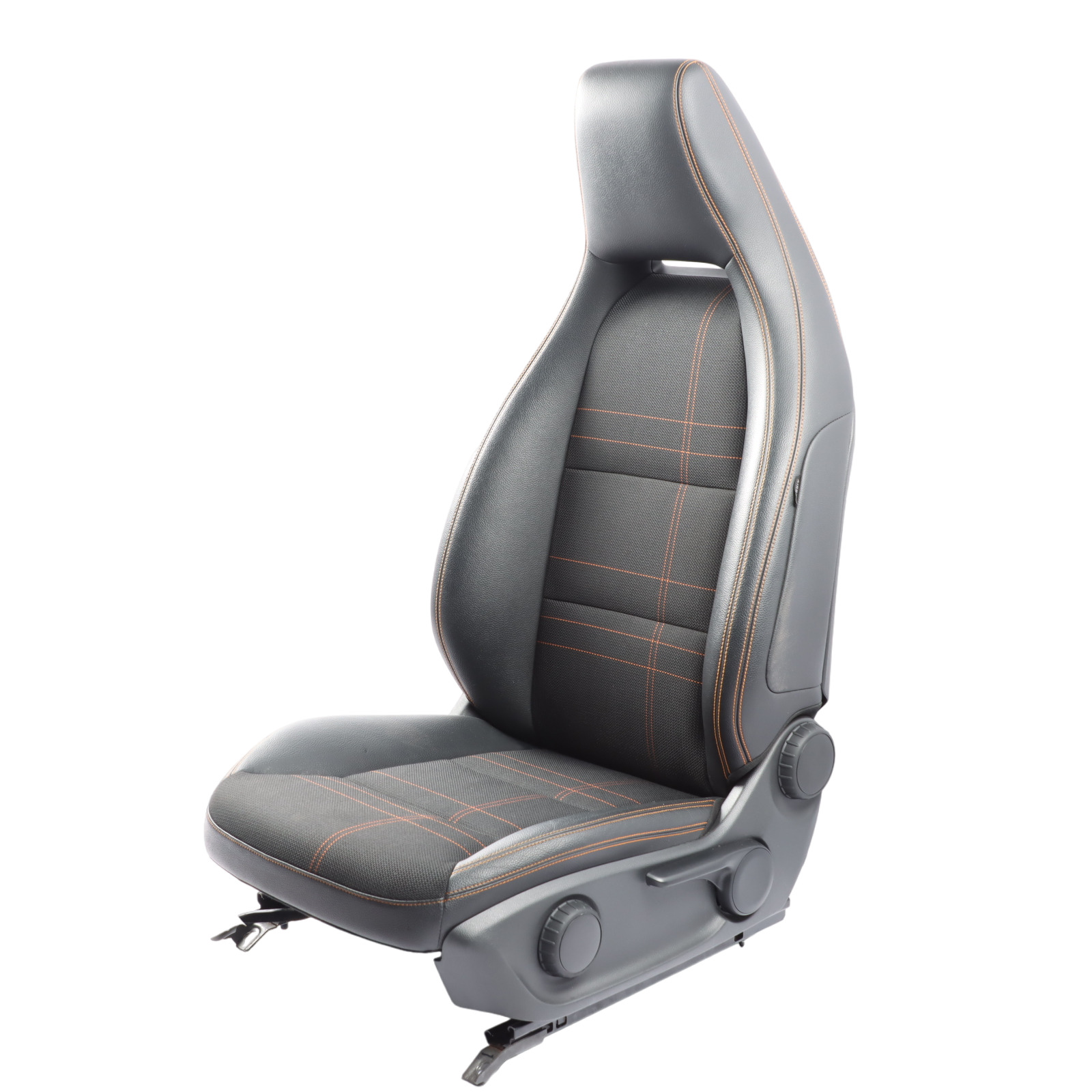 Mercedes W176 Front Seat Sport Left N/S Leather / Cloth Fabric Black Artico