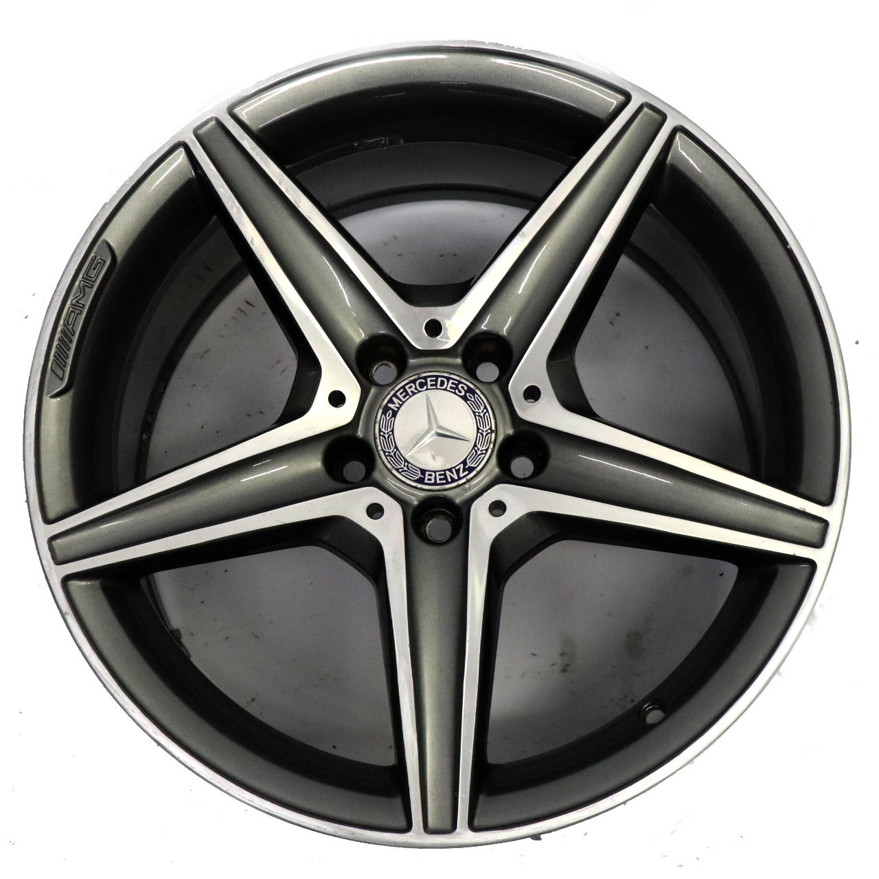 Mercedes W205 Himalaya Grey AMG Alloy Wheel Rim 5 Spoke 18" 8,5J A2054011200