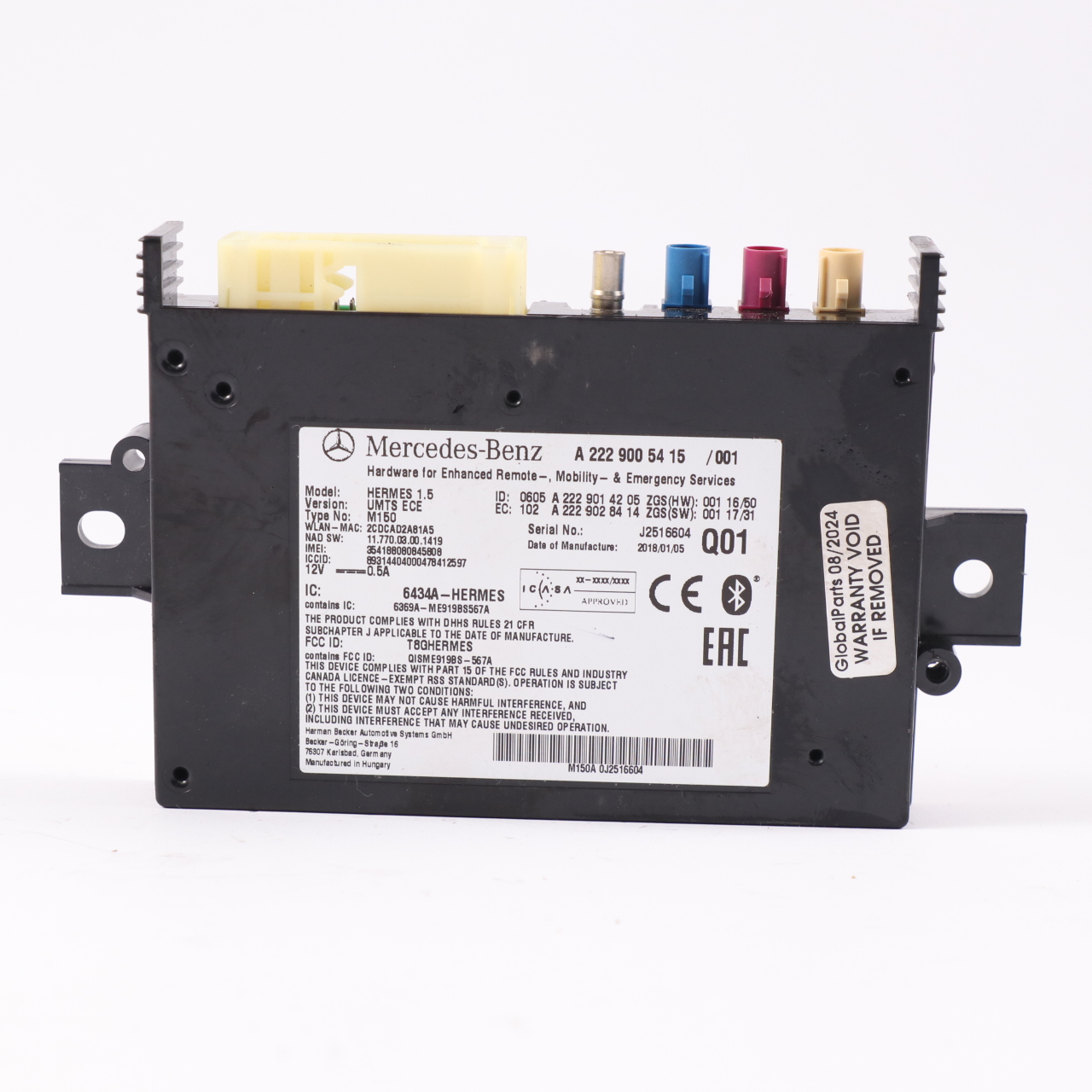 Mercedes W205 W213 W222 Comunication Module Telematic Bluetooth A2229005415