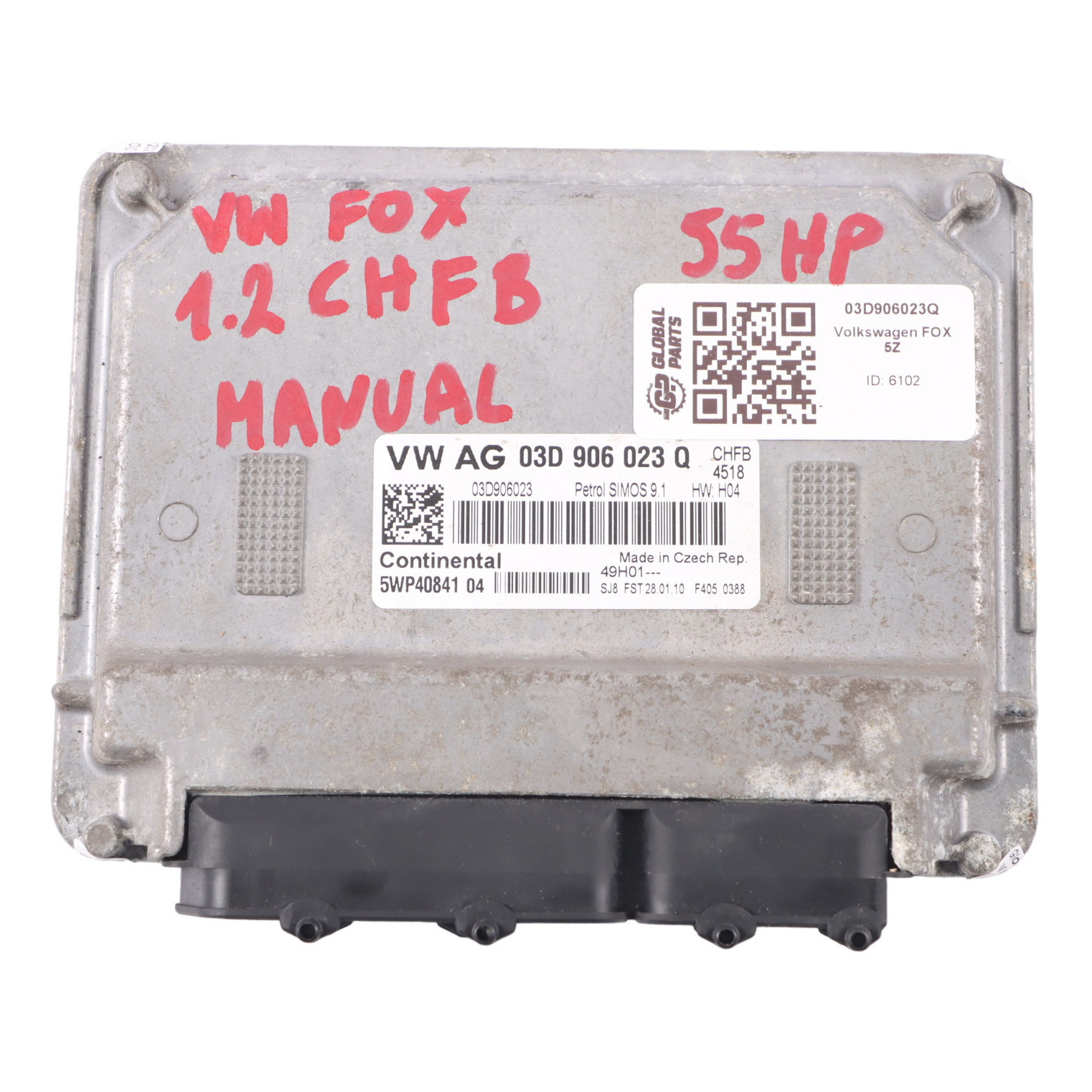 Volkswagen Fox 1.2 Petrol CHFB 55HP Engine Control ECU Manual 03D906023Q