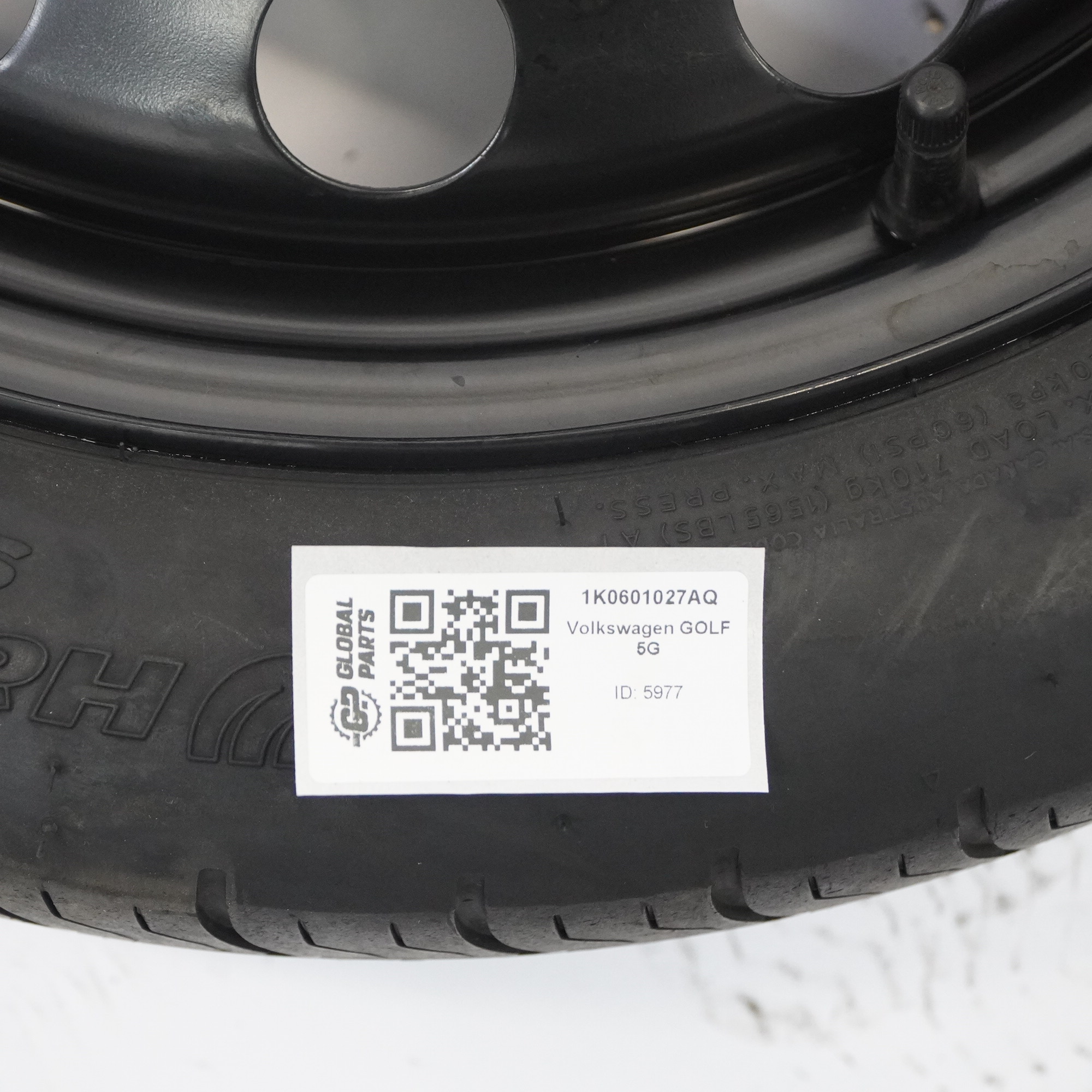 VW Golf 7 Spare Wheel Steel R16 Tyre Hankook 3.5J ET: 25.5 125/70 1K0601027AQ