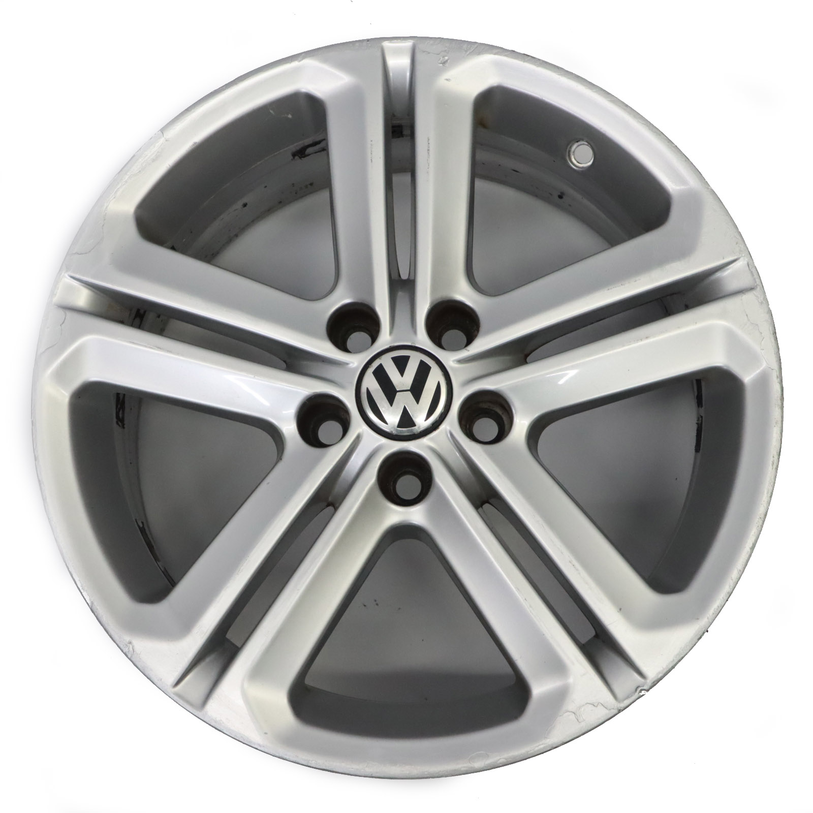 Volkswagen Polo Mk5 6R Silver Alloy Wheel Rim 16" ET:46 7J 6R0601025T