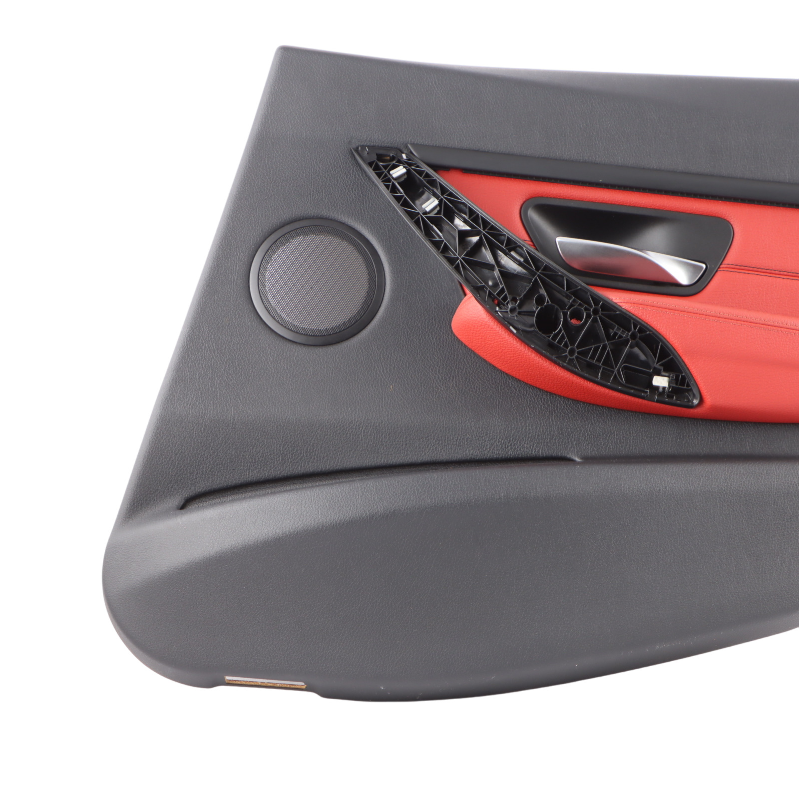 BMW 3 F30 F31 Rear Right O/S Door Card Lining Panel Leather Red Black