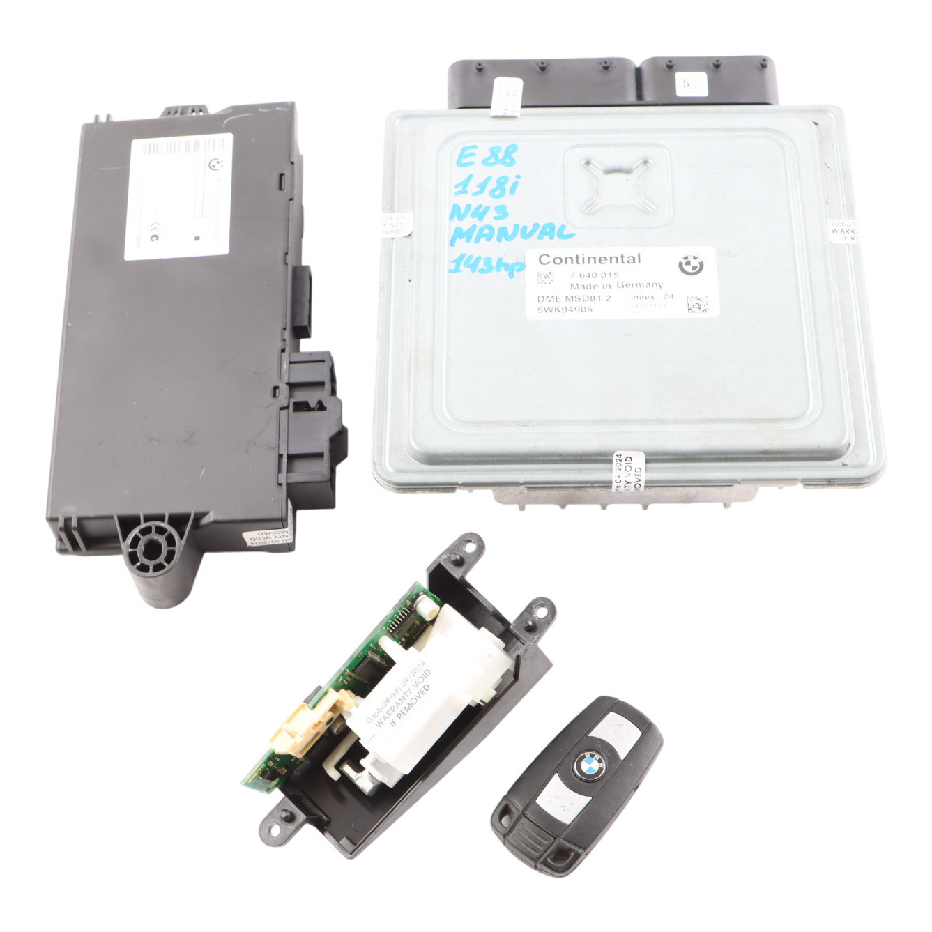 BMW E81 E82 E88 N43 118i 143HP ECU Unit Kit DME CAS3 7640015 Lock + Key Manual