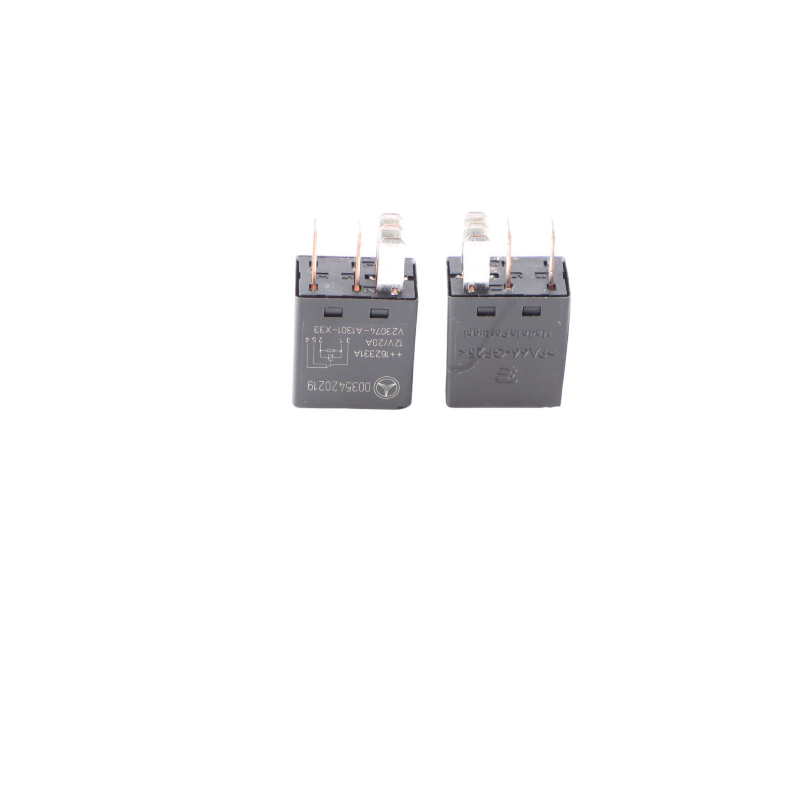 Relay Mercedes W639 W906 5-Pin Black 12V 20A A0035420219 Set X2