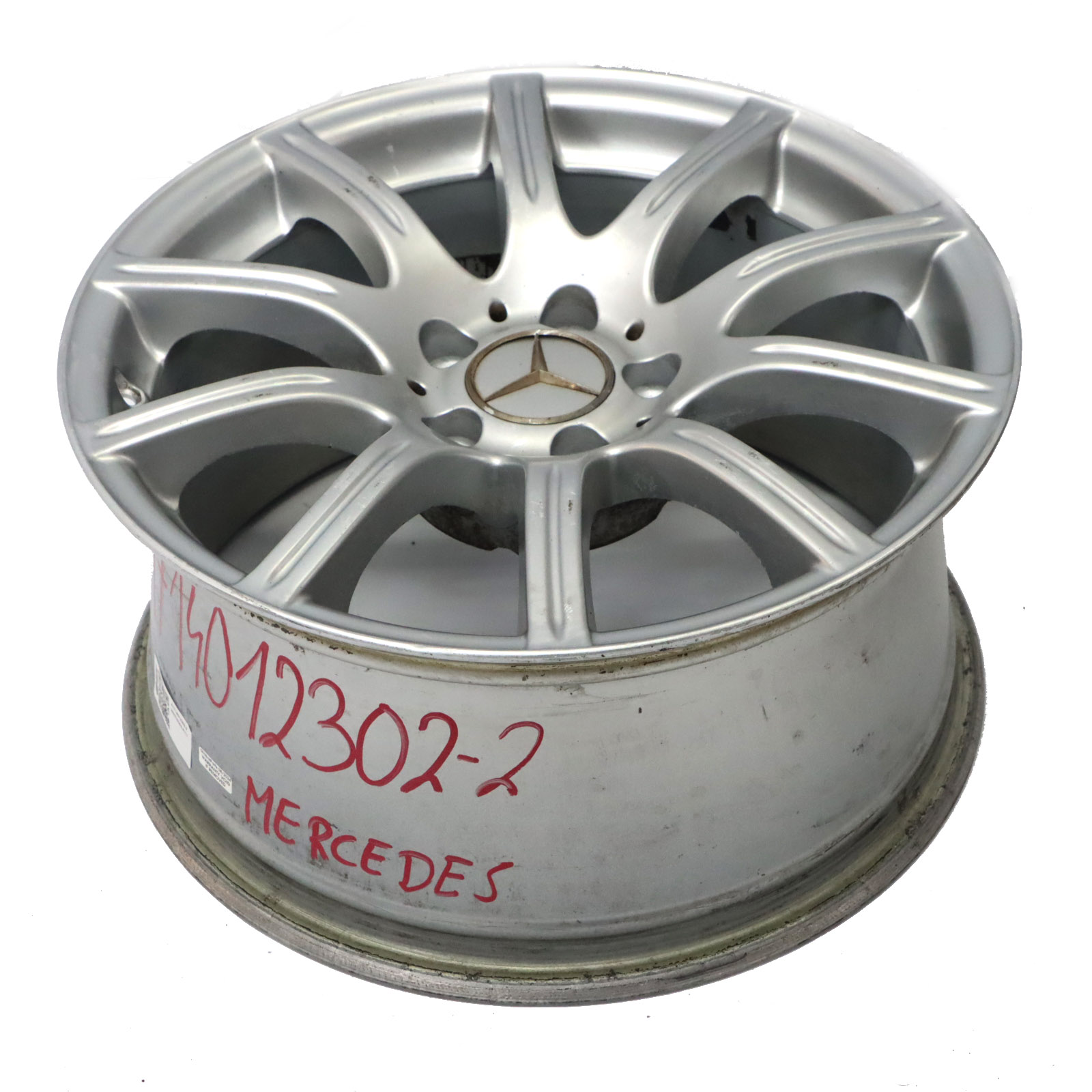 Mercedes R171 Rear Silver Alloy Wheel Rim 17" 8,5J ET:30 10-Spoke A1714012302