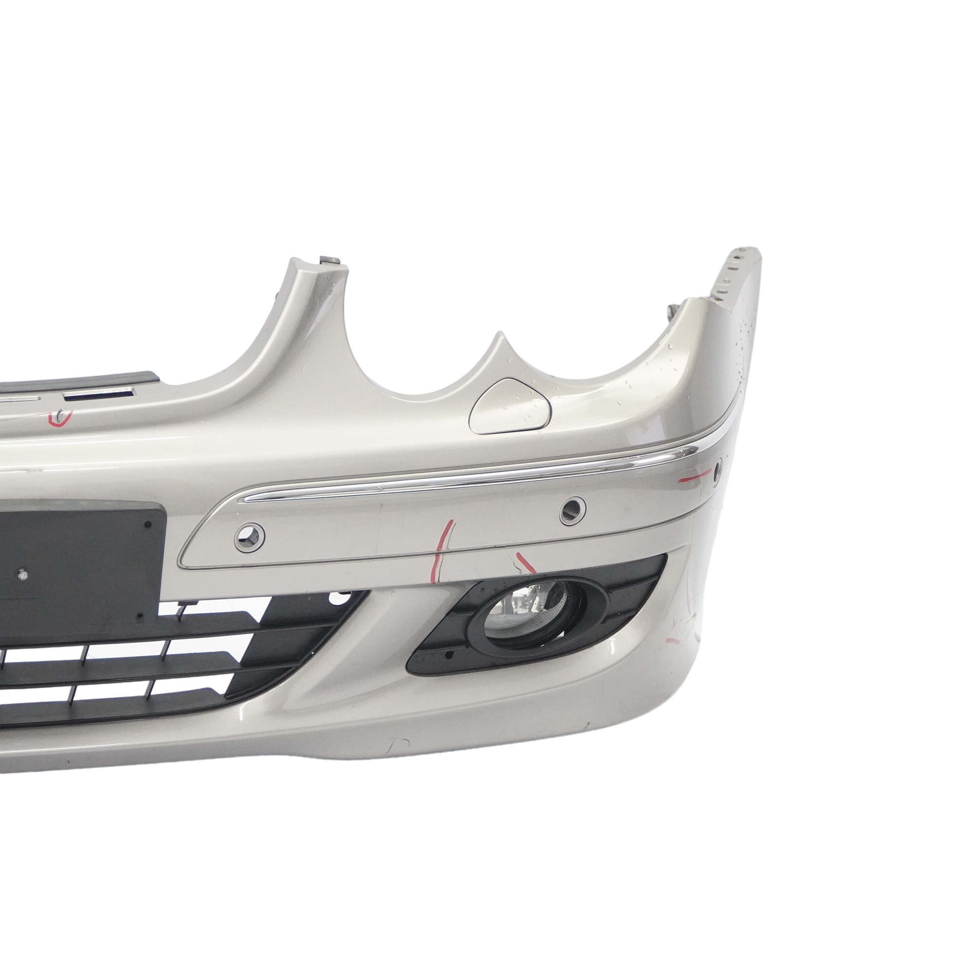 Mercedes W209 Front Bumper Trim Panel Cover Cubanite Silver Metallic - 723