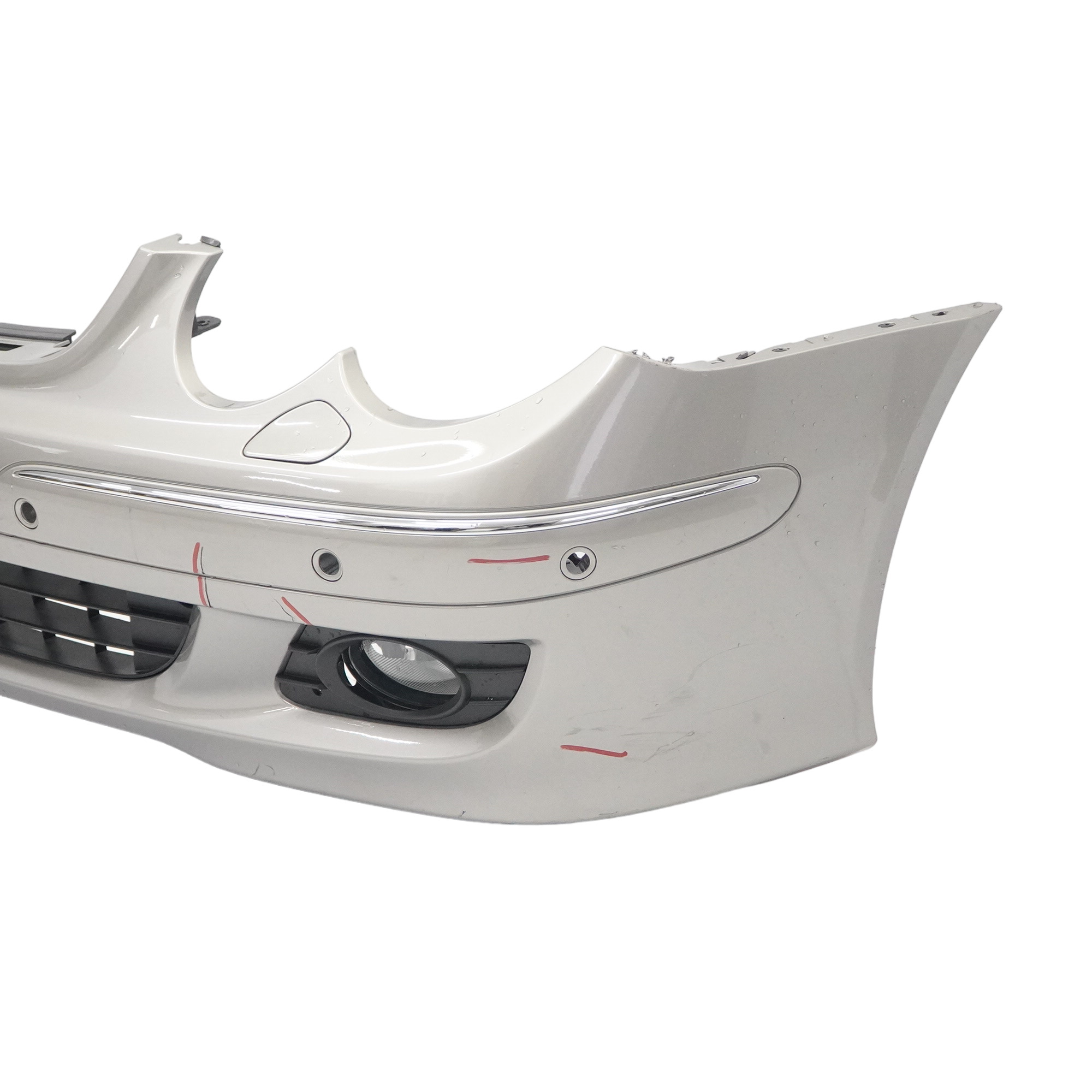 Mercedes W209 Front Bumper Trim Panel Cover Cubanite Silver Metallic - 723