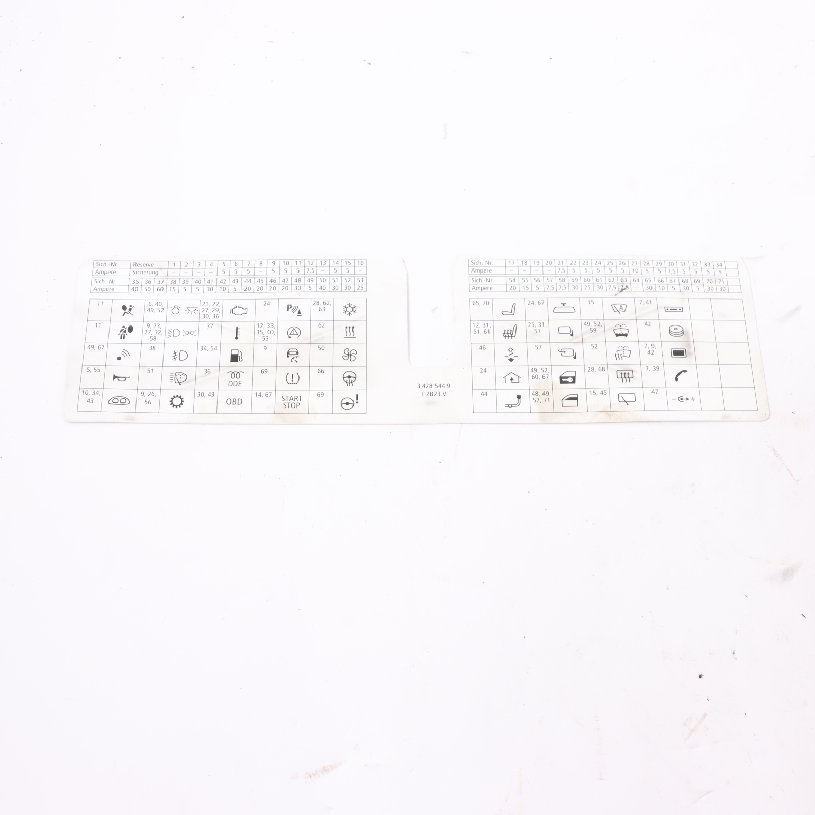 BMW X3 E83 LCI Fuse Box Grouping Map Diagram Location 3428544