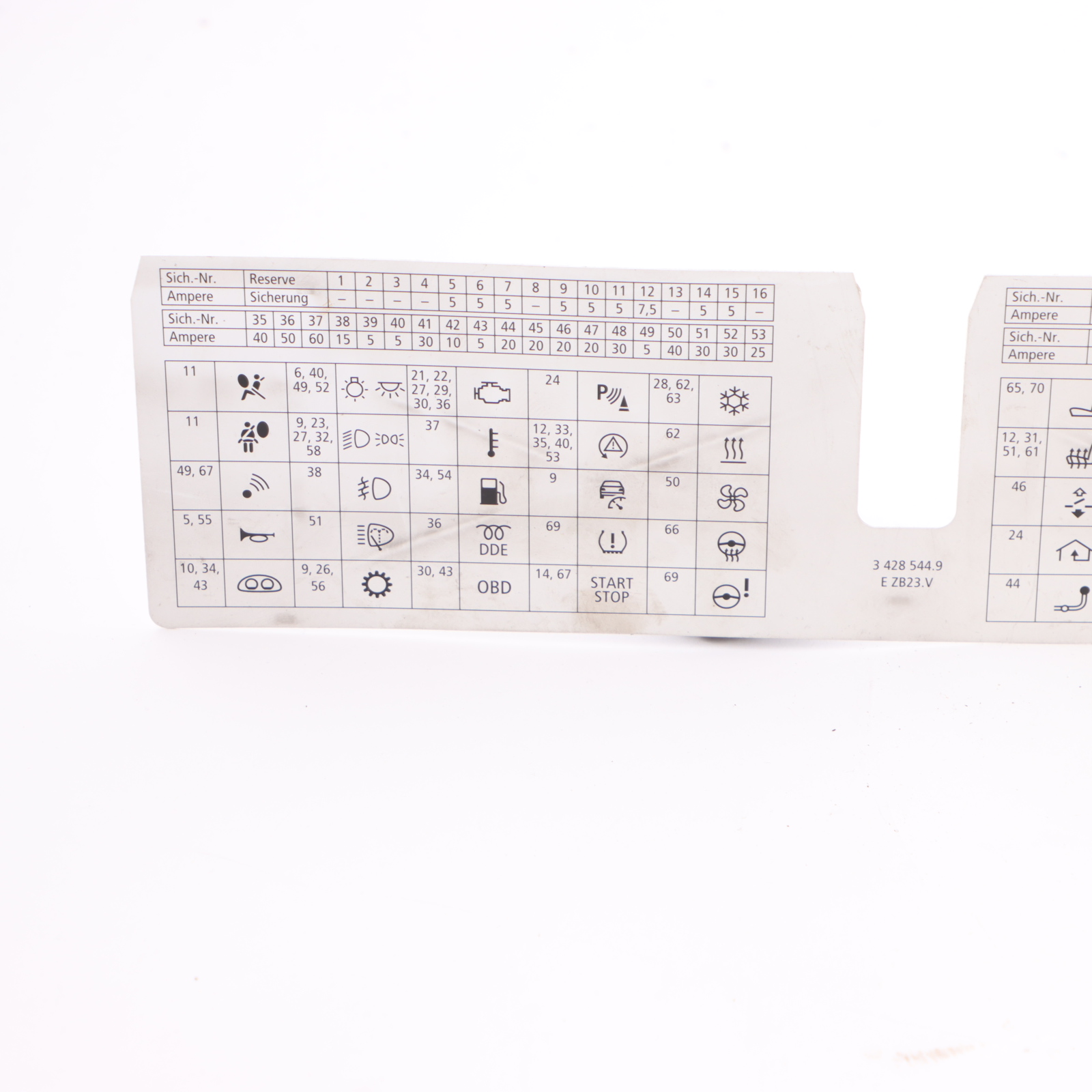 BMW X3 E83 LCI Fuse Box Grouping Map Diagram Location 3428544