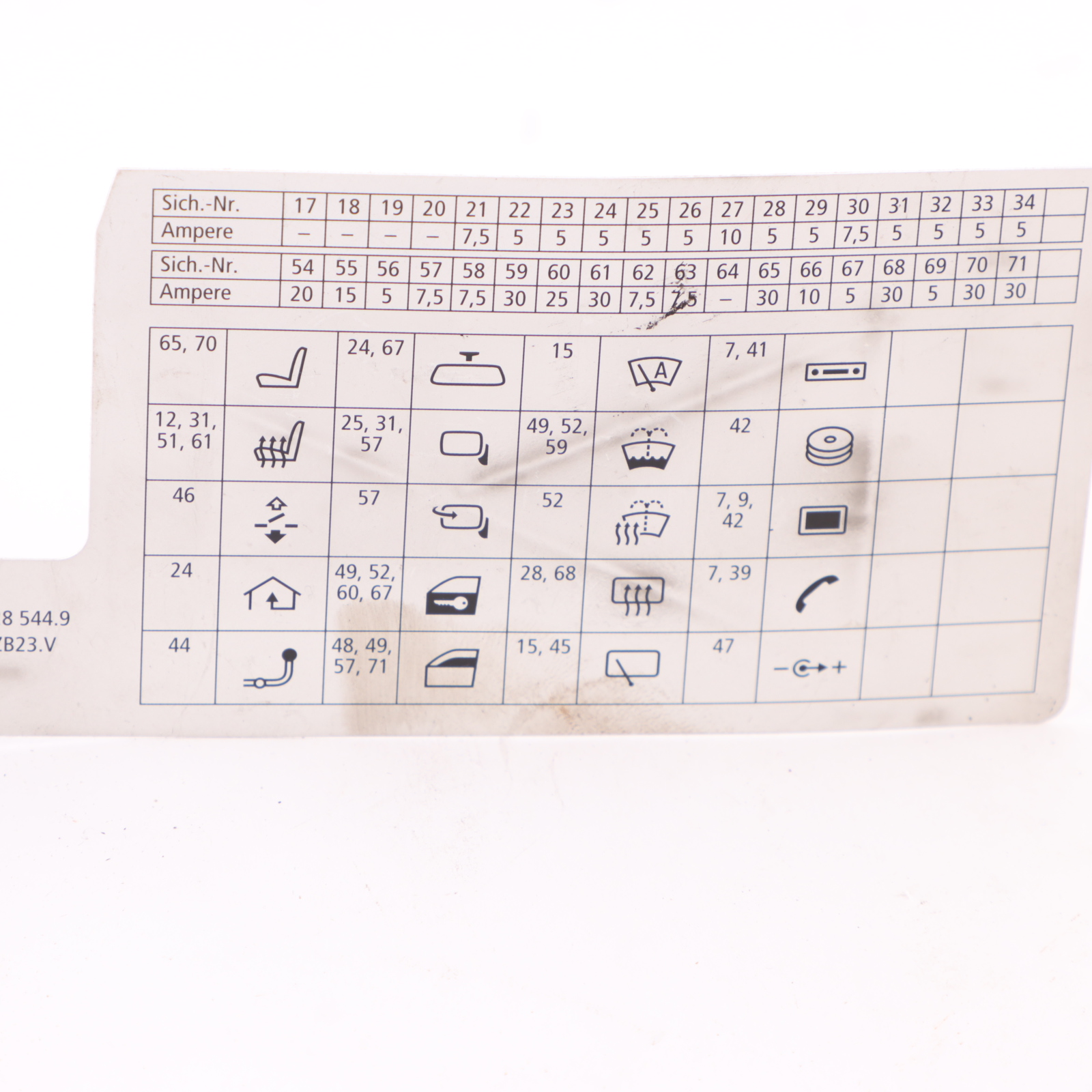 BMW X3 E83 LCI Fuse Box Grouping Map Diagram Location 3428544