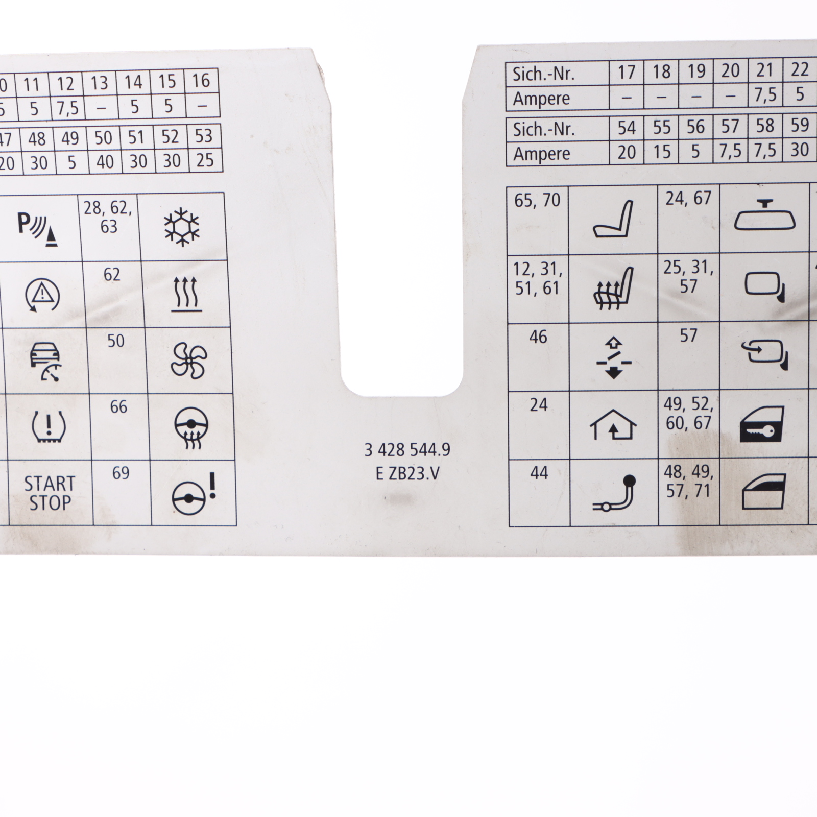 BMW X3 E83 LCI Fuse Box Grouping Map Diagram Location 3428544