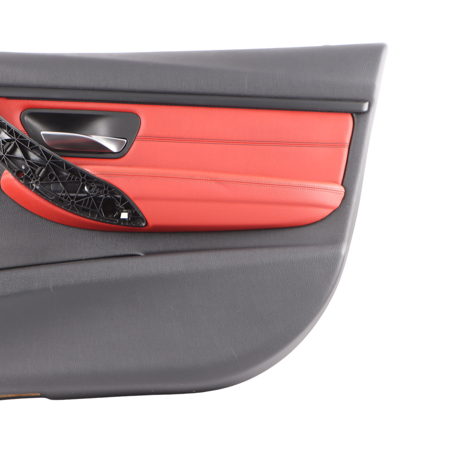 BMW 3 F30 F31 LCI Front Right O/S Door Card Lining Panel Leather Red Black