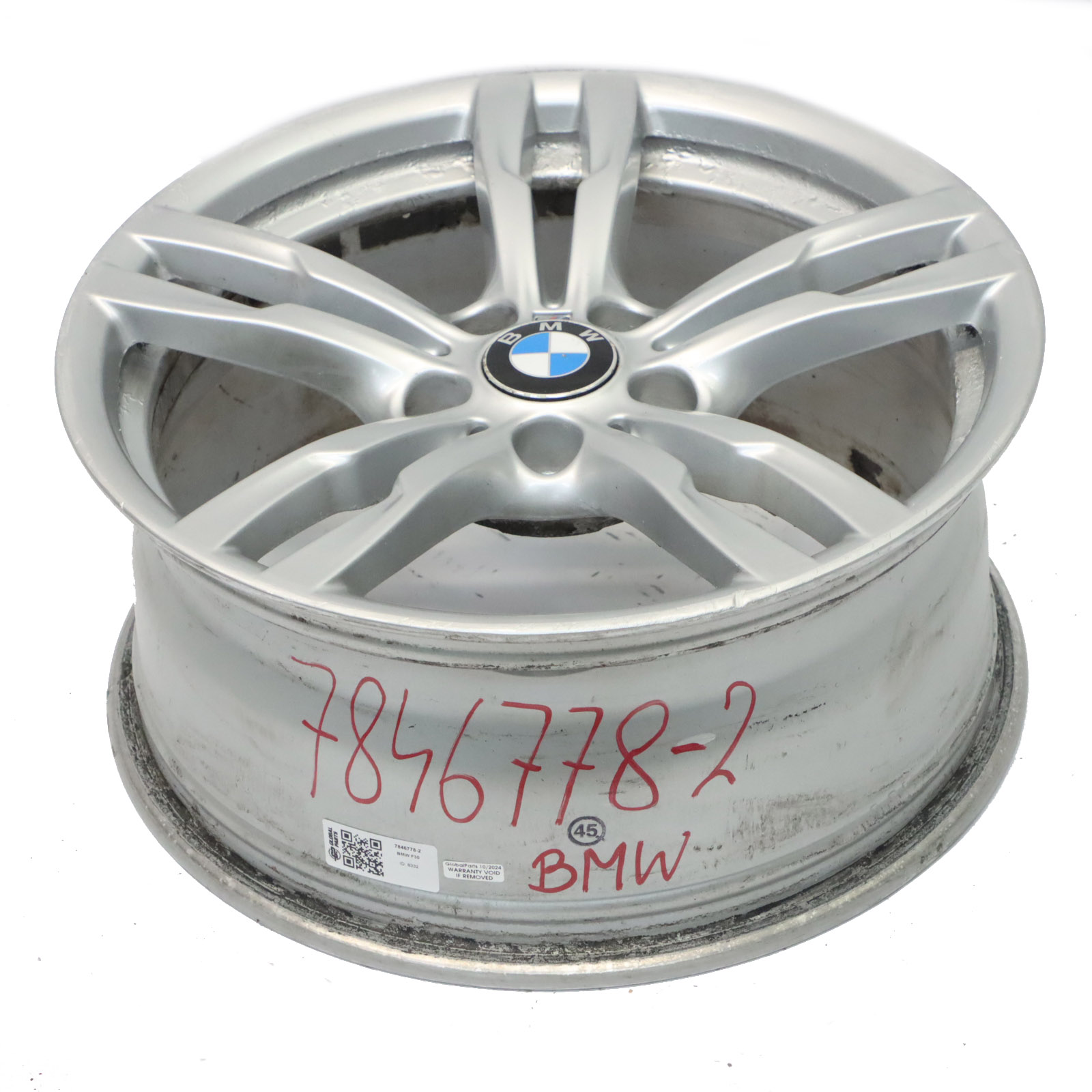 BMW F30 F31 F32 Silver Wheel Alloy Rim 18" 8J ET:34 M Double Spoke 441 7846778