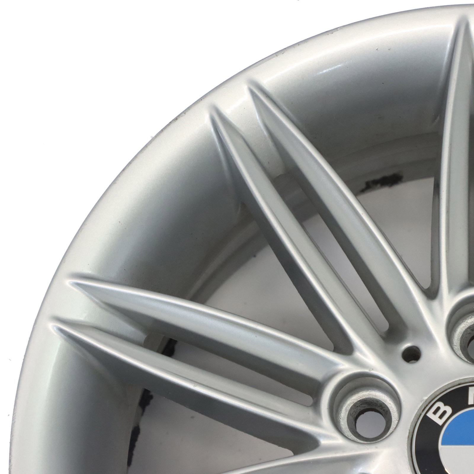 BMW E81 E82 E87 E88 Silver Wheel Alloy Rim 17" 7J ET:47 M Double Spoke 207