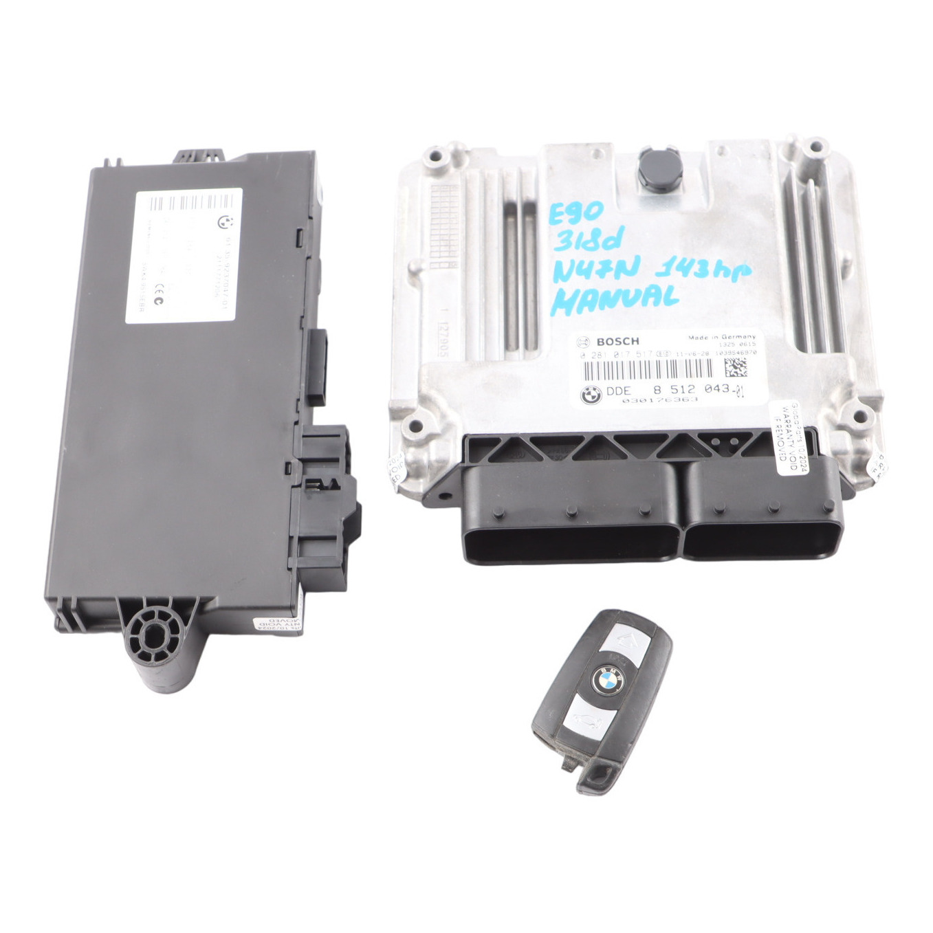 BMW E90 E91 LCI 318d N47N 143HP Engine ECU Kit DDE 8512043 CAS3 Key Manual