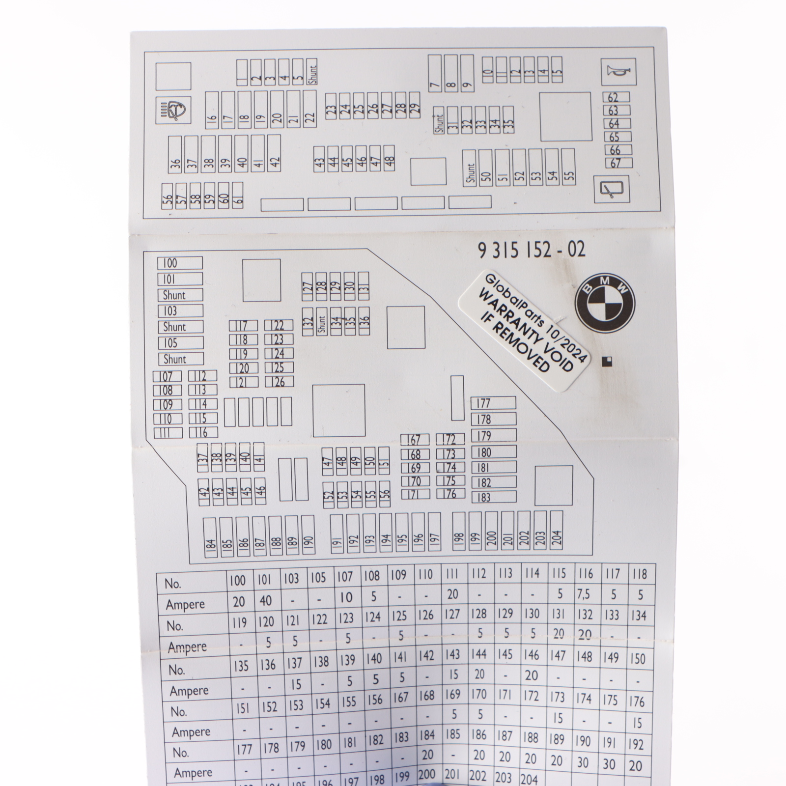 BMW X3 F25 Fuse Box Grouping Map Diagram Location 9315152