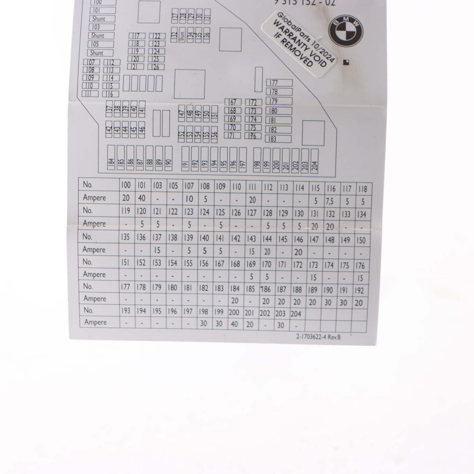 BMW X3 F25 Fuse Box Grouping Map Diagram Location 9315152