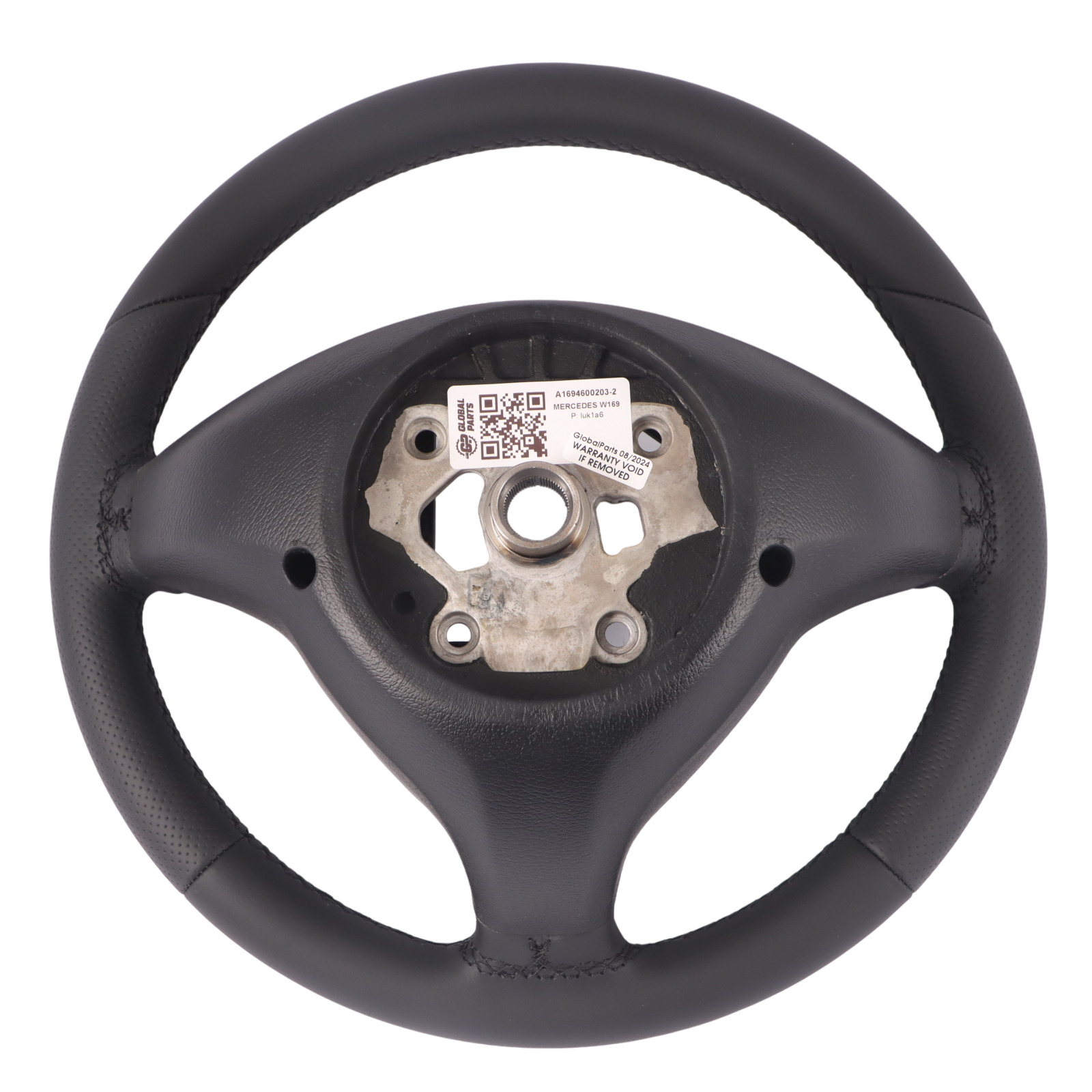 Mercedes W169 NEW Black Leather Steering Wheel with Black Threads