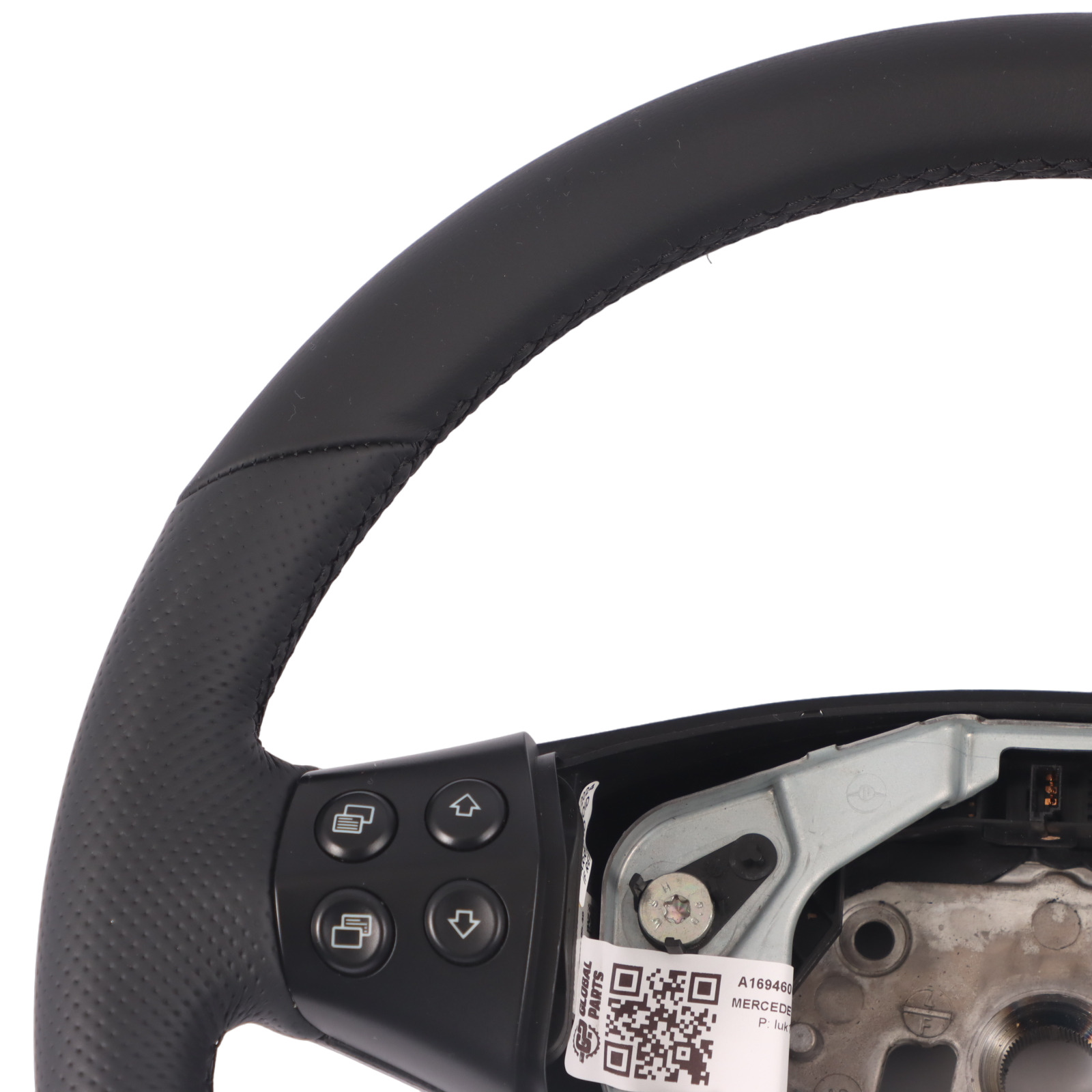 Mercedes W169 NEW Black Leather Steering Wheel with Black Threads