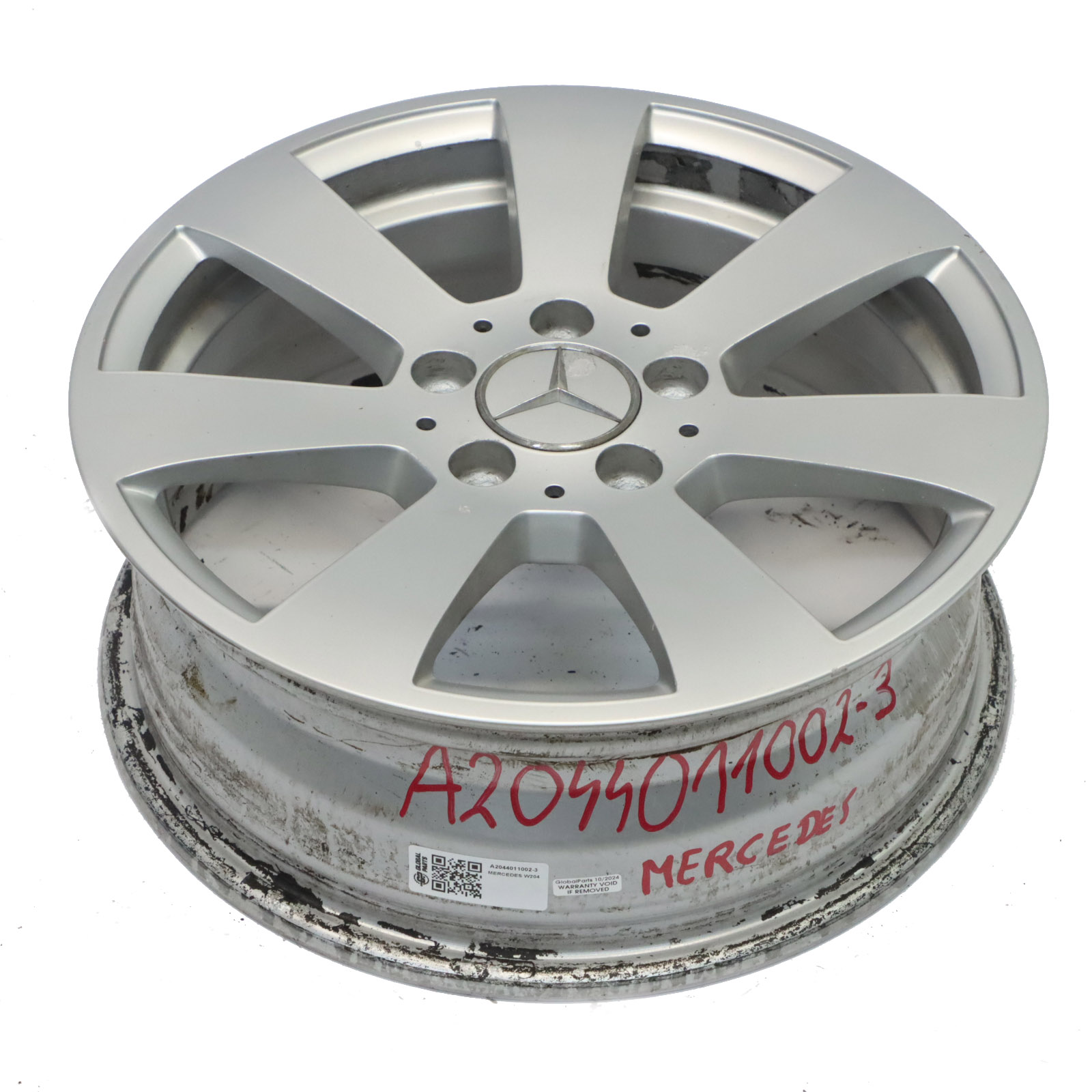 Mercedes W204 Silver Alloy Wheel Rim 7 Spoke 16" 6J ET:39 A2044011002