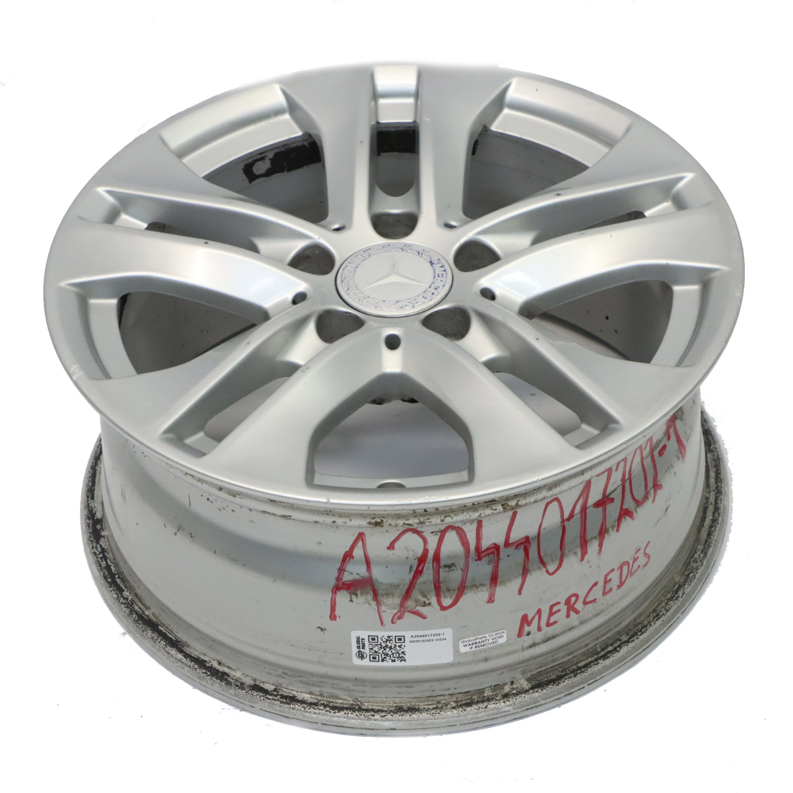 Mercedes W204 Alloy Wheel Rim 16" ET:43 7J 5 Double Spoke A2044017202