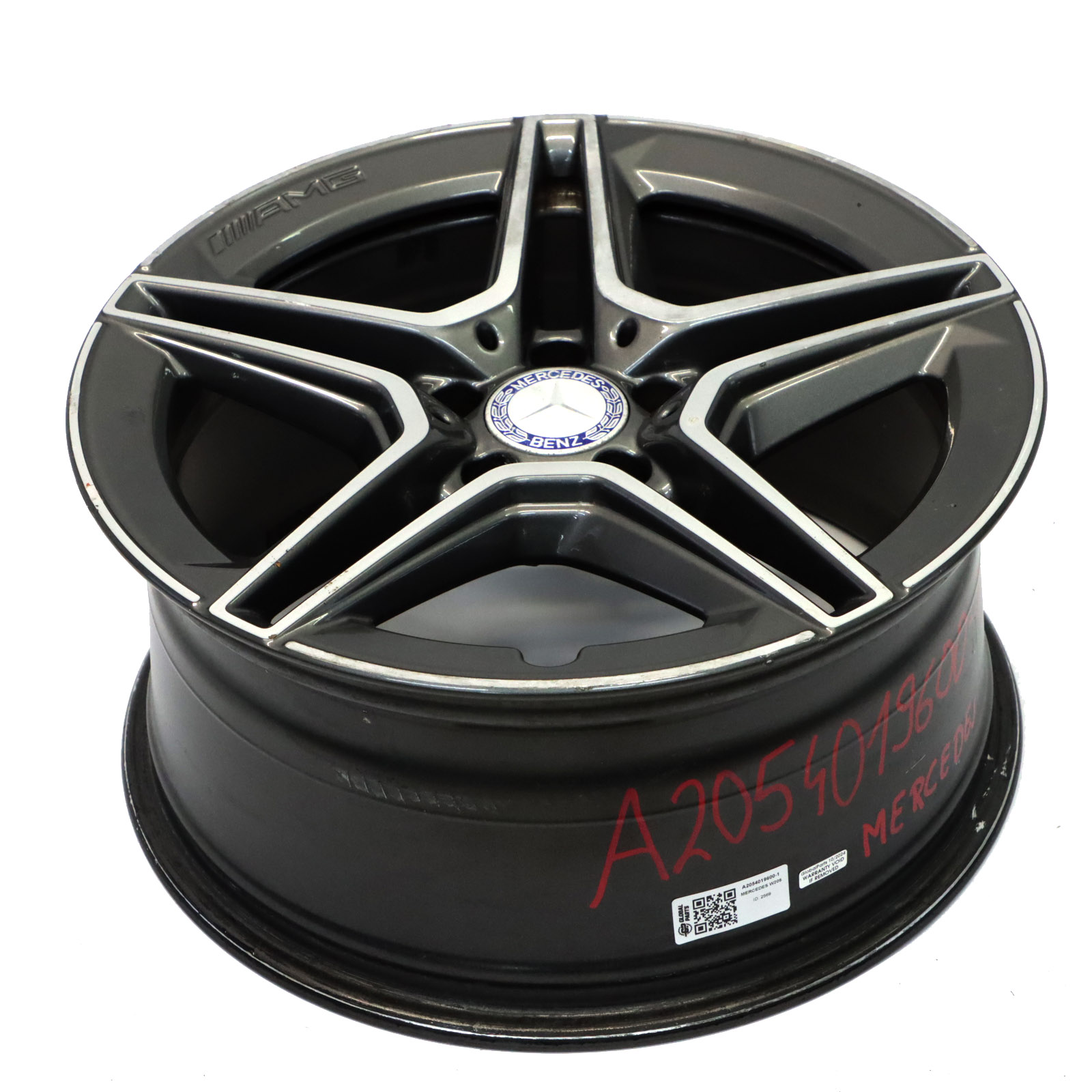 Mercedes W205 Rear Alloy Wheel Rim AMG 18" ET:49 8,5J 5 Double Spoke A2054019600