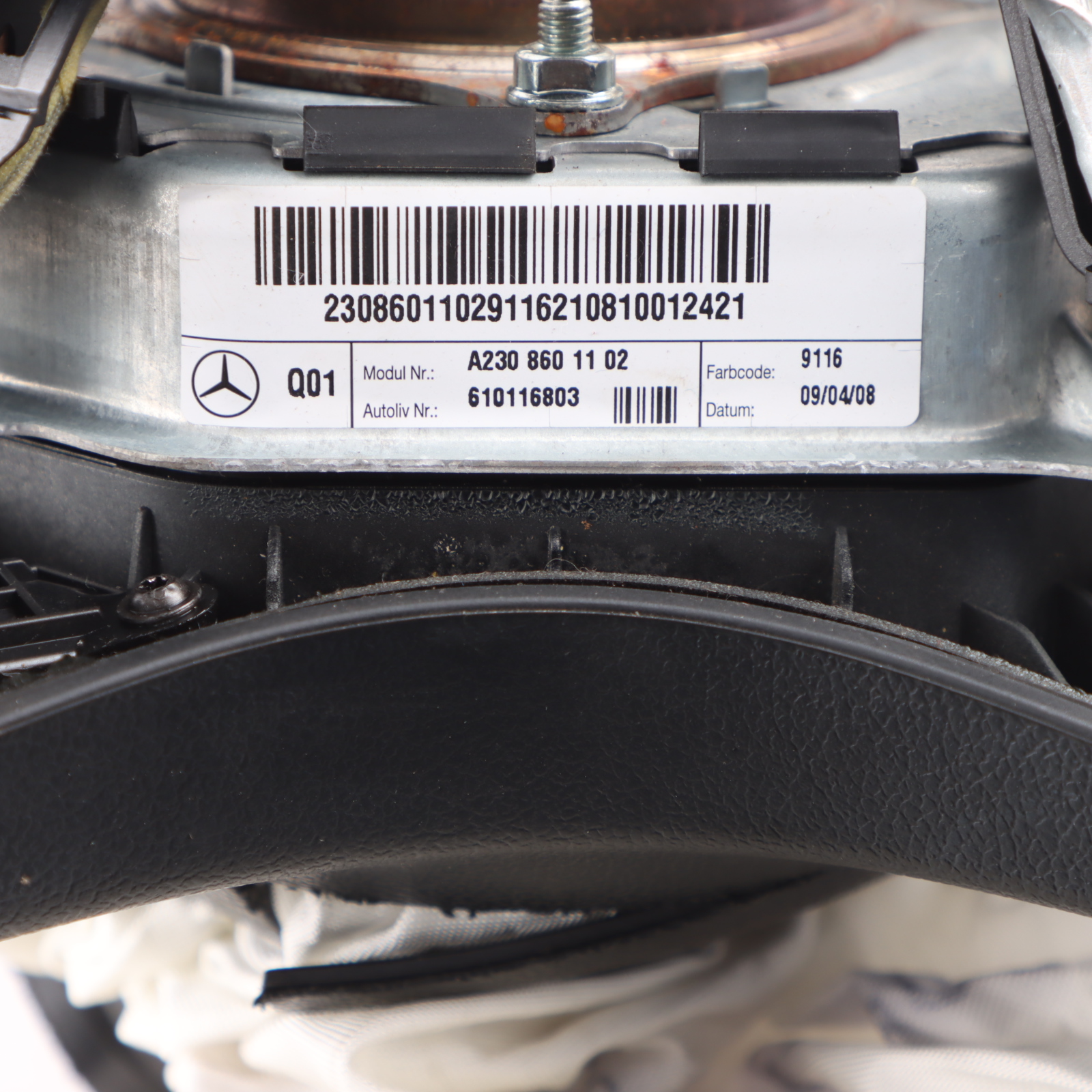 Mercedes CL203 Steering Wheel Air Driver's Side Module DAMAGED A2308601102