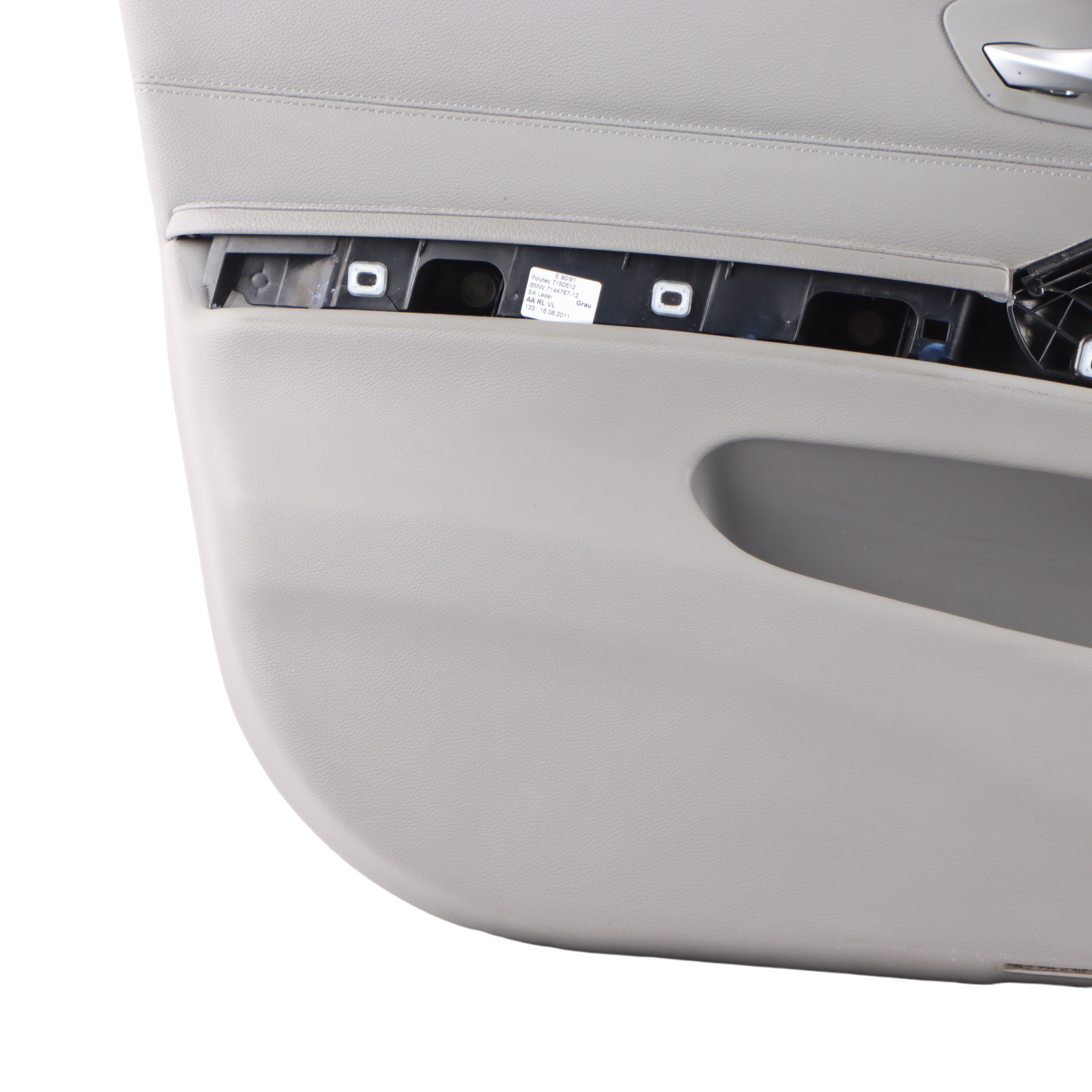 BMW 3 Series E90 E91 Grey Leather Front Left N/S Door Card Trim Panel