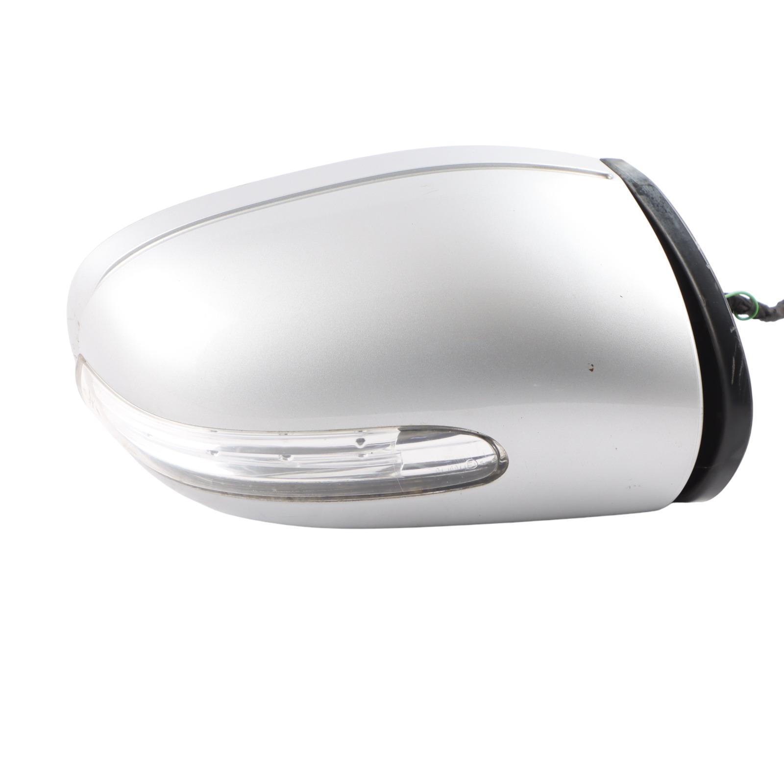 Mercedes W203 Wing Mirror Right O/S Power Fold Auto Dip Brilliant Silver - 9744