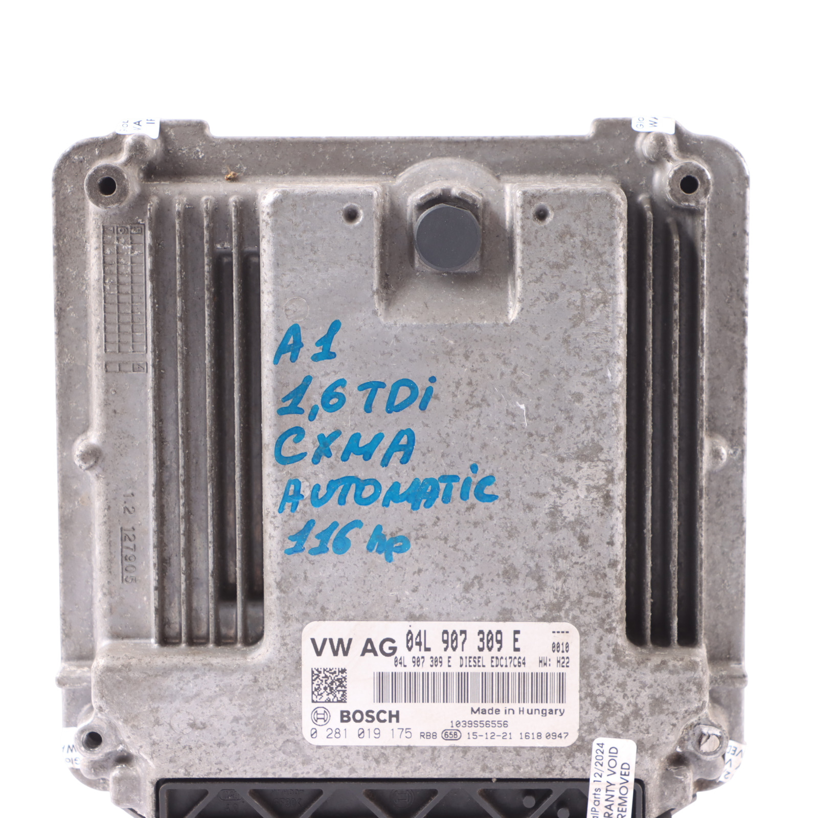 Audi A1 8X 1.6 TDI CXMA 116HP Engine Control Unit ECU 04L907309E Automatic