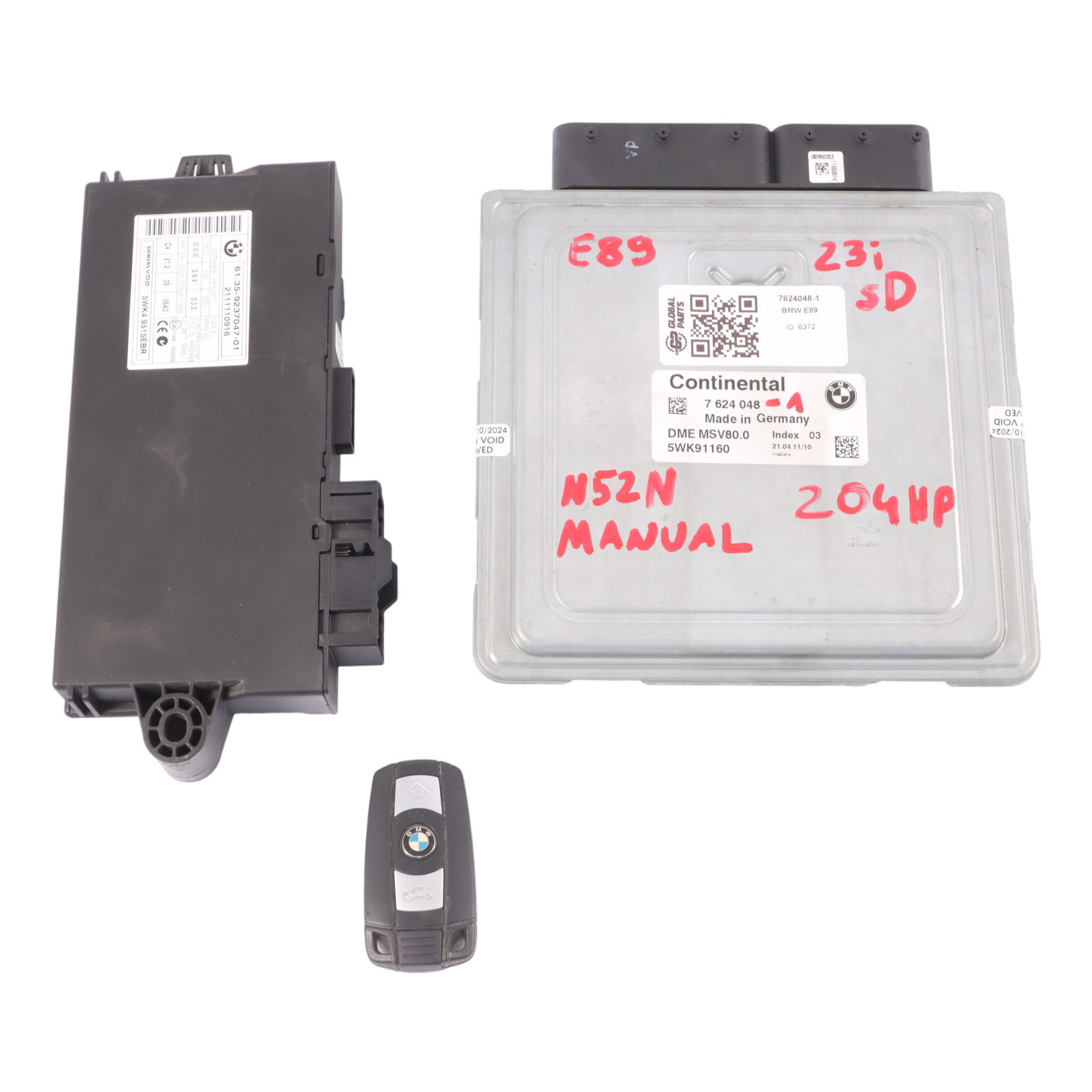 BMW Z4 E89 23i N52N 204HP sDrive Engine ECU Kit CAS3 + Key 7624048 Manual