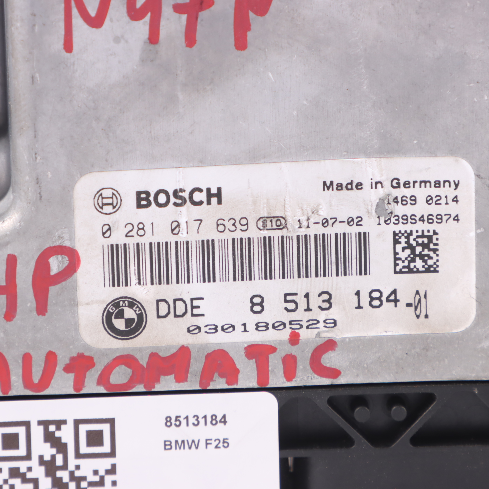 BMW X3 F25 20dX Diesel N47N 184HP Engine Module ECU DDE 8513184 Automatic