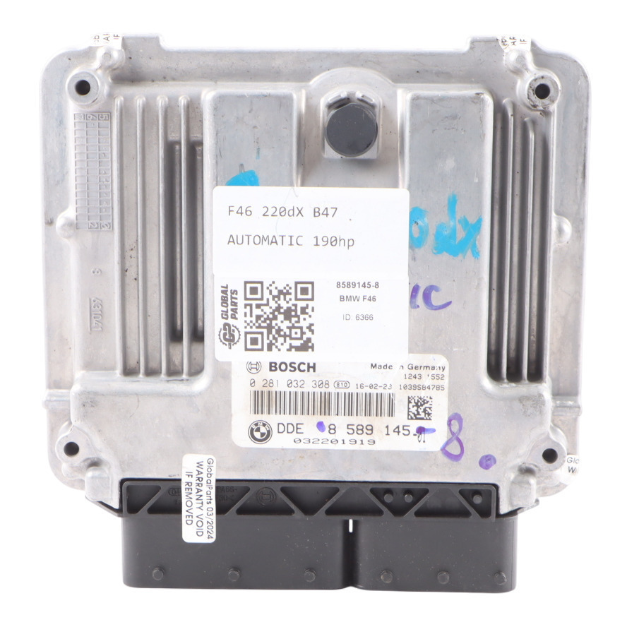 BMW F46 220dX B47 190HP Engine Control Unit Module ECU DDE 8589145 Automatic