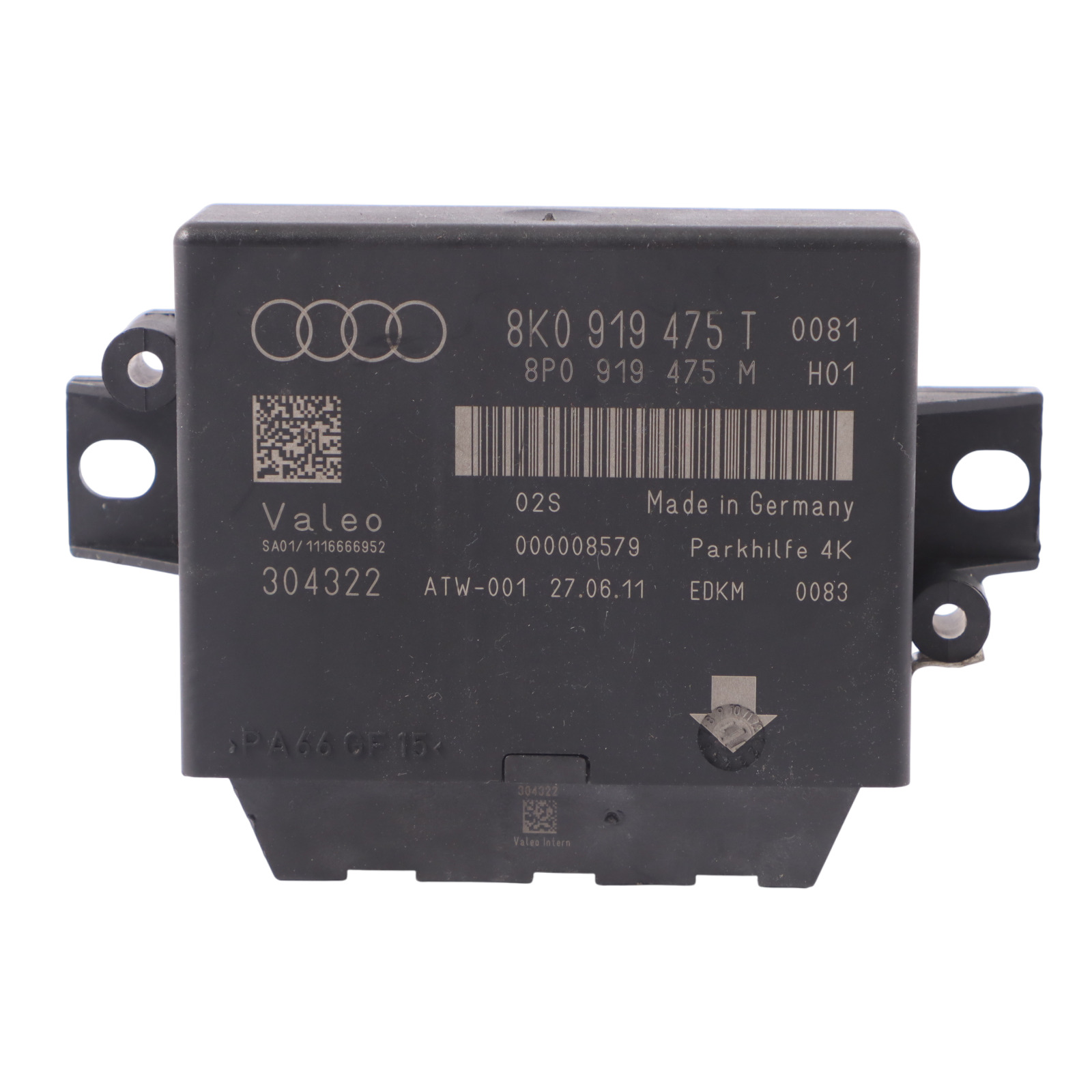 Audi A5 8T PDC Parking Distance Control Module Unit Valeo 8K0919475T