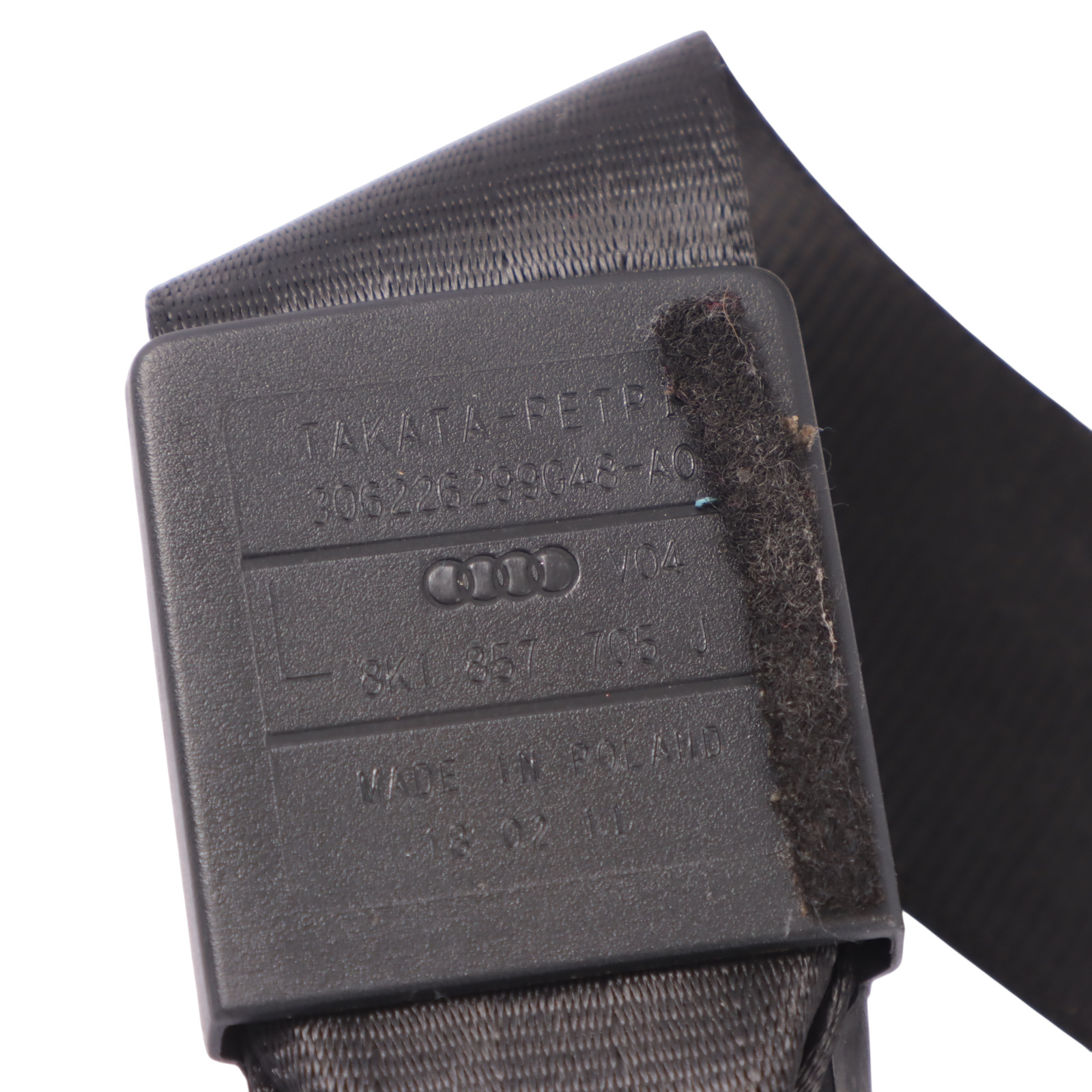 Audi A4 B8 Seat Belt Front Left N/S Upper Safety Belt Black 8K1857705J