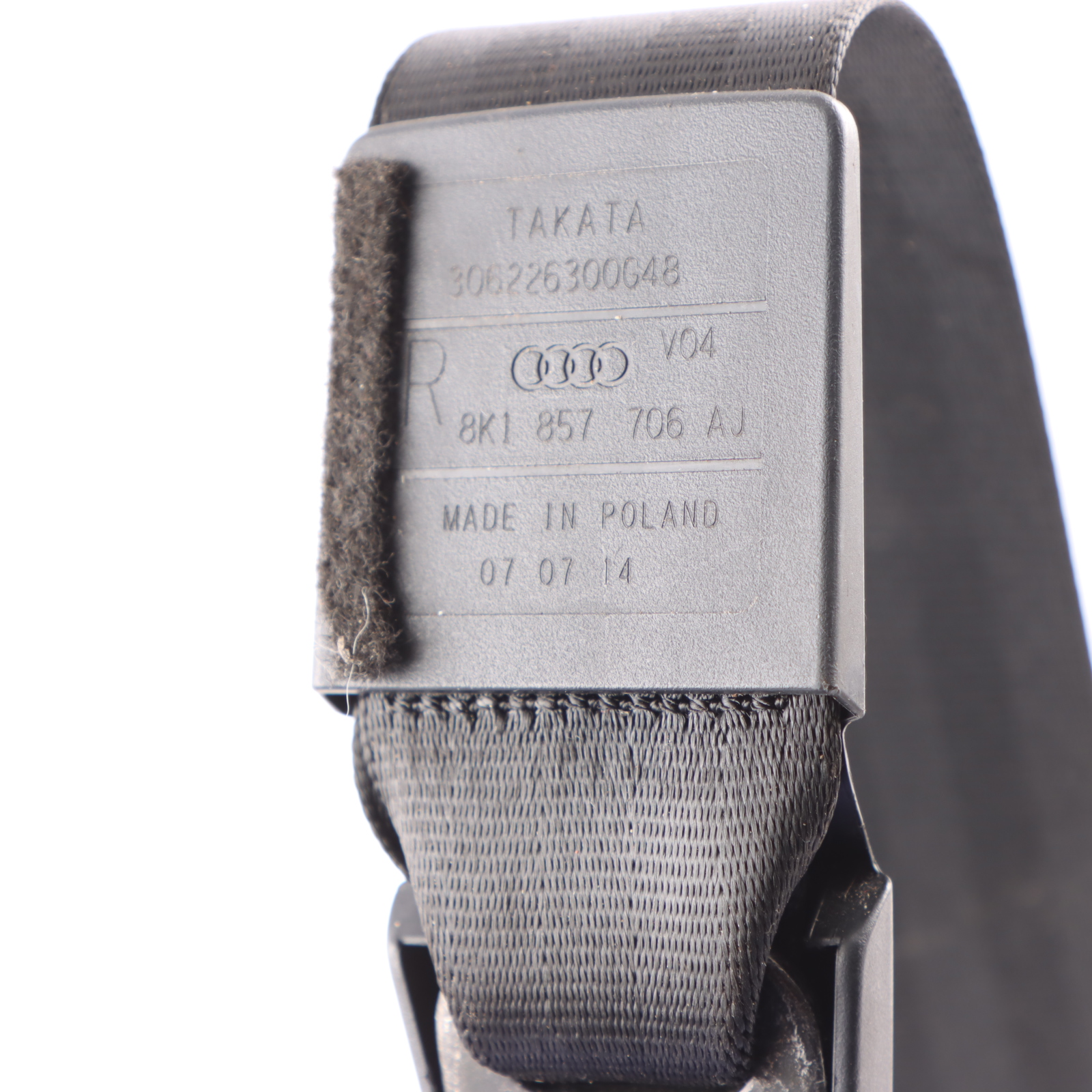 Audi RS4 B8 Seat Belt Front Right O/S Seatbelt Black 8K1857706AJ