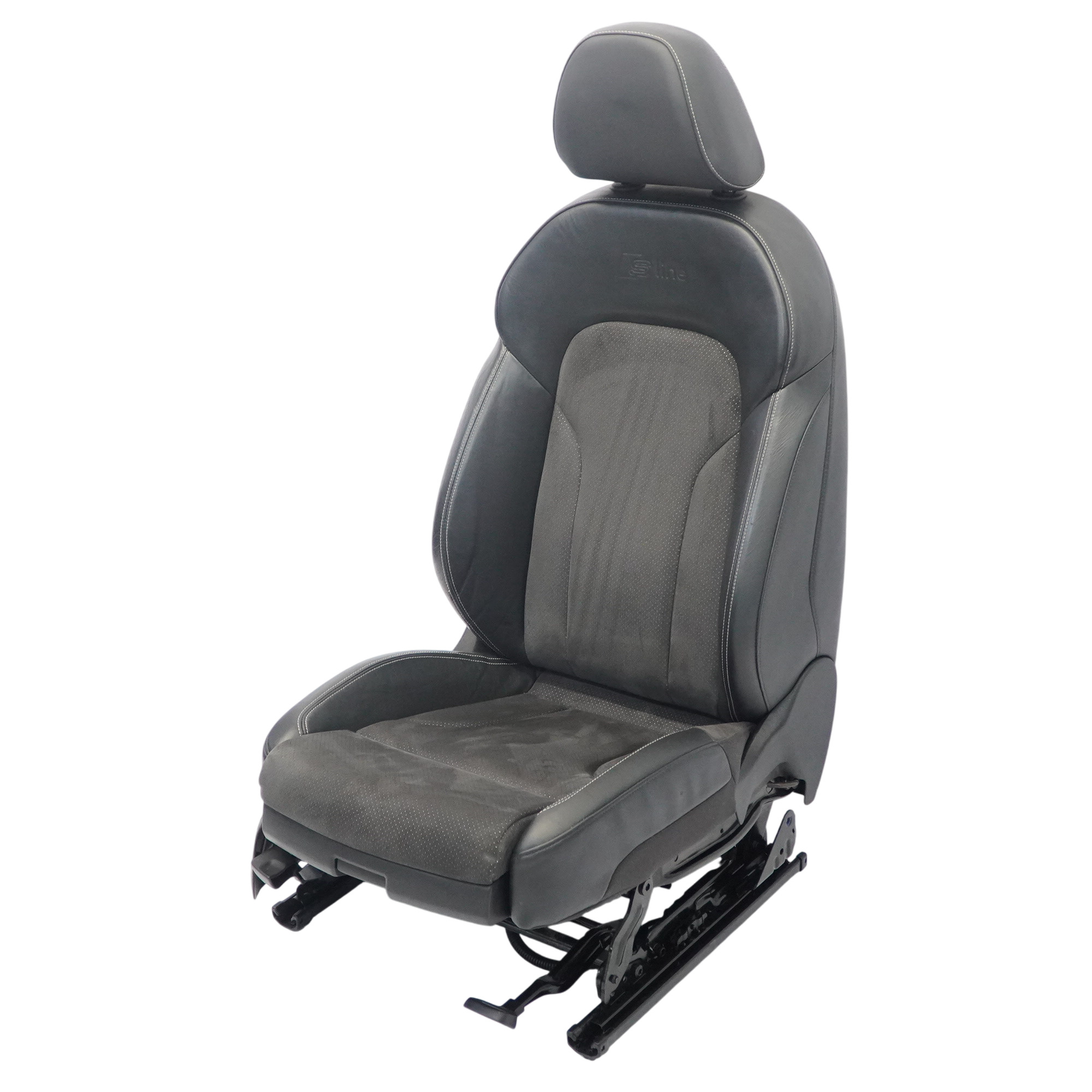 Audi Q3 8U Sport Seat Front Right O/S S-Line Heated Half Leather Black Silver