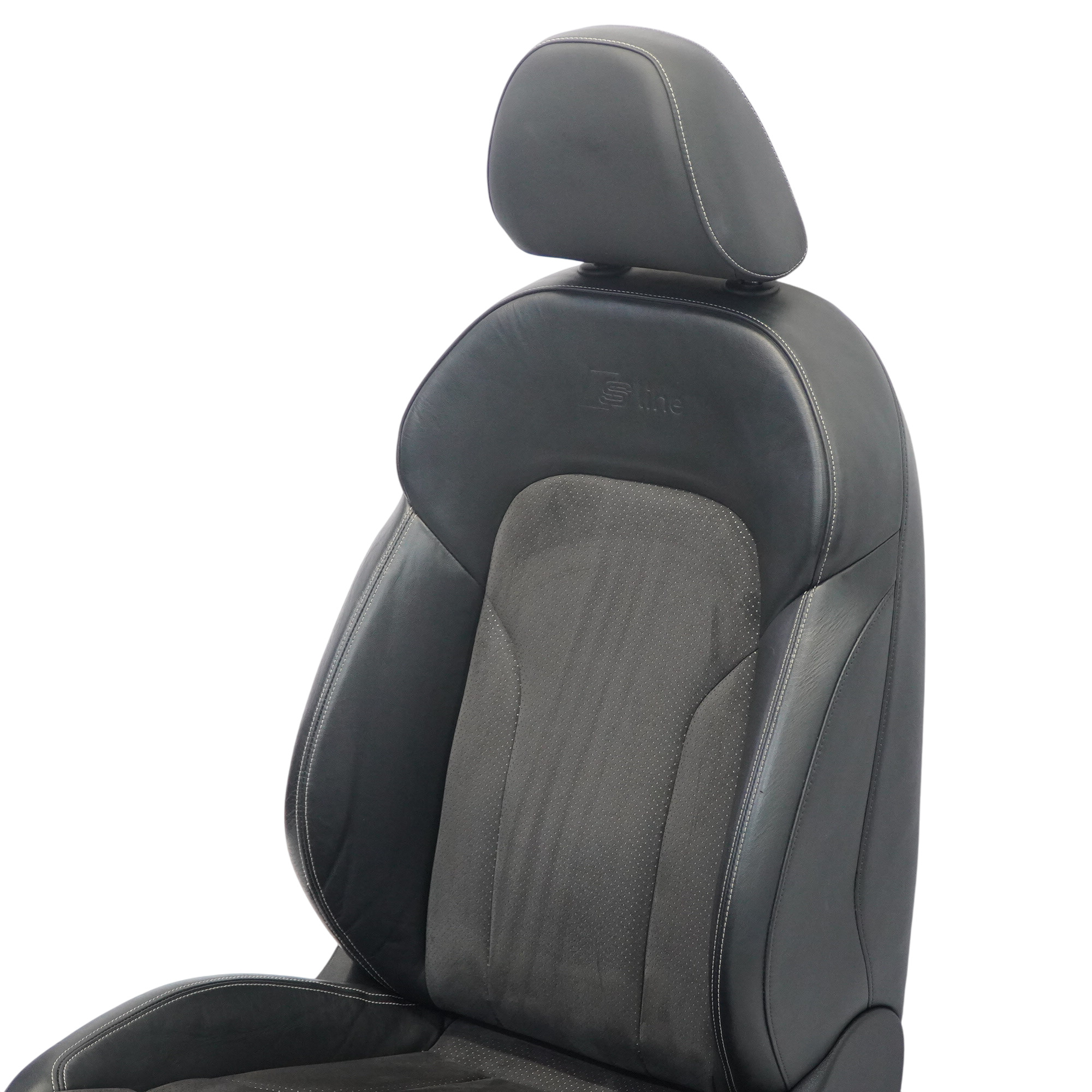 Audi Q3 8U Sport Seat Front Right O/S S-Line Heated Half Leather Black Silver