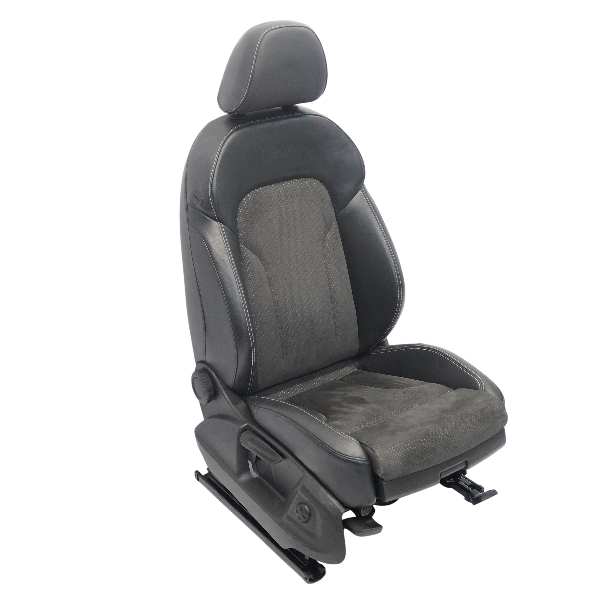 Audi Q3 8U Sport Seat Front Right O/S S-Line Heated Half Leather Black Silver