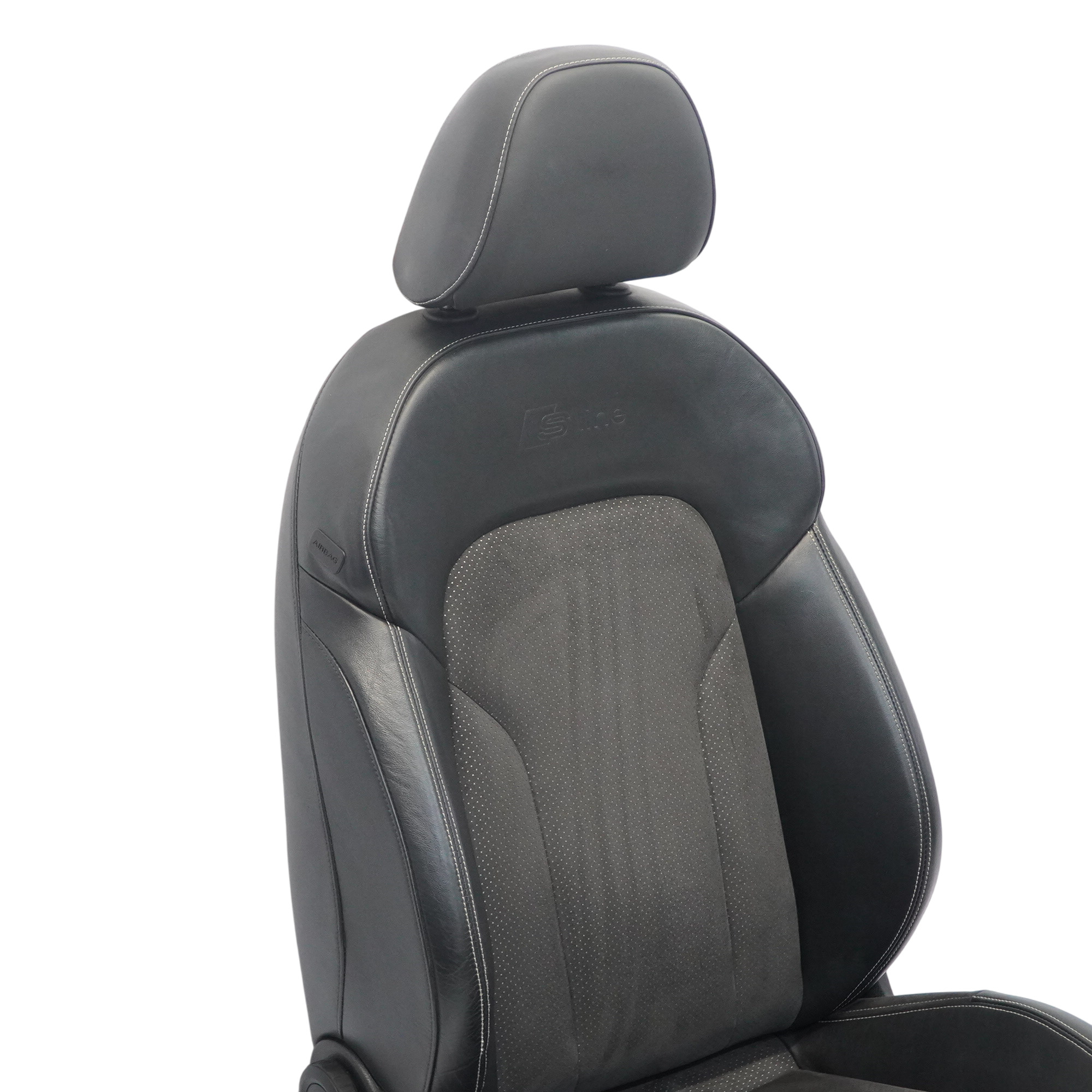 Audi Q3 8U Sport Seat Front Right O/S S-Line Heated Half Leather Black Silver