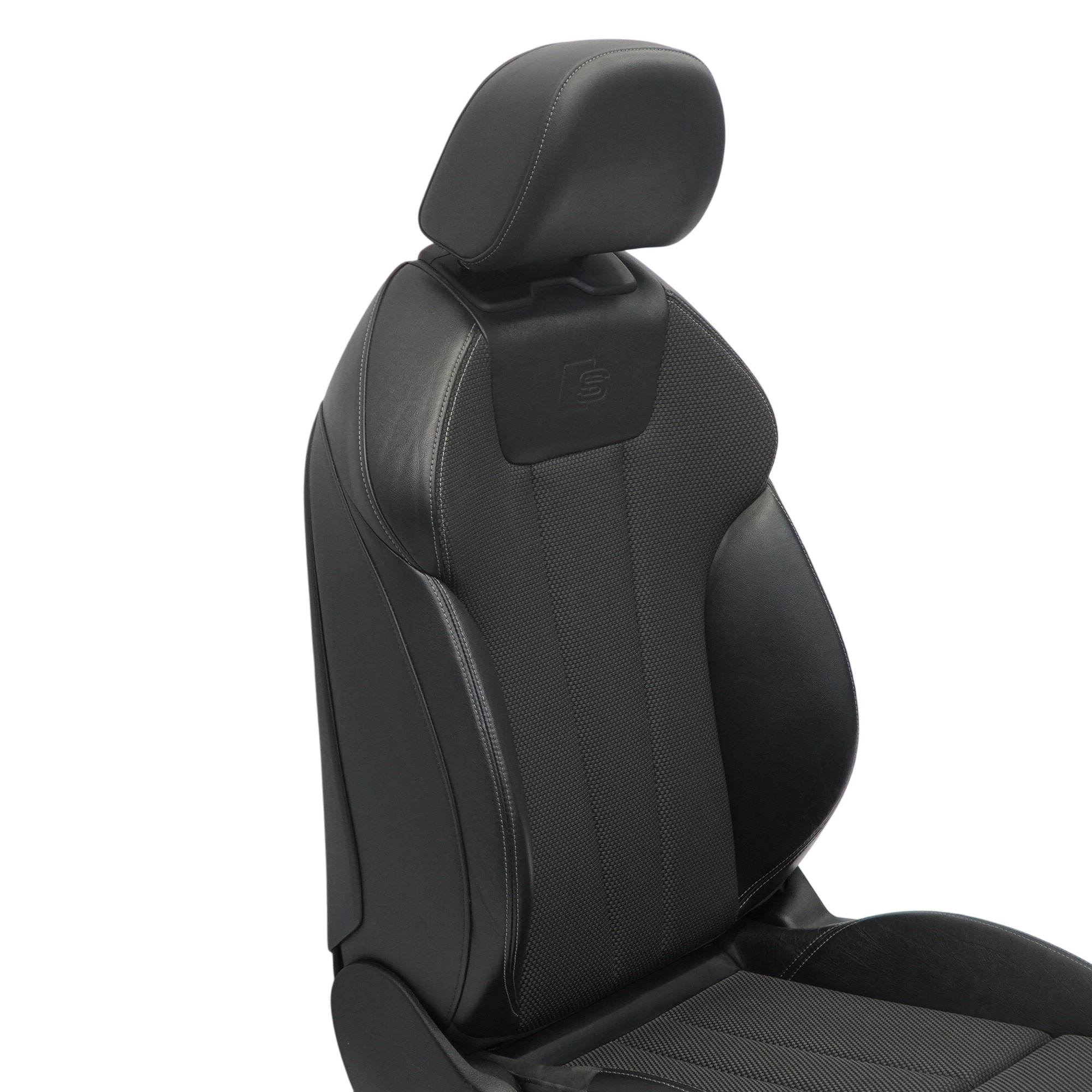 Audi A4 B9 Front Sport Seat S-Line Left N/S Leather Cloth Soul Black Fels Grey