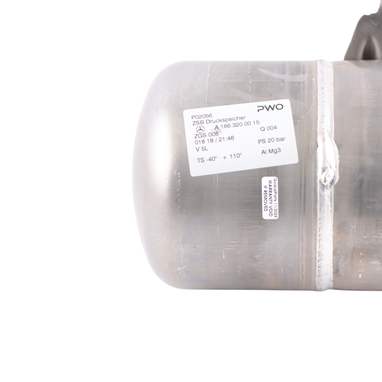 Mercedes W166 C292 Air Suspension Pressure Reservoir Tank A1663200015