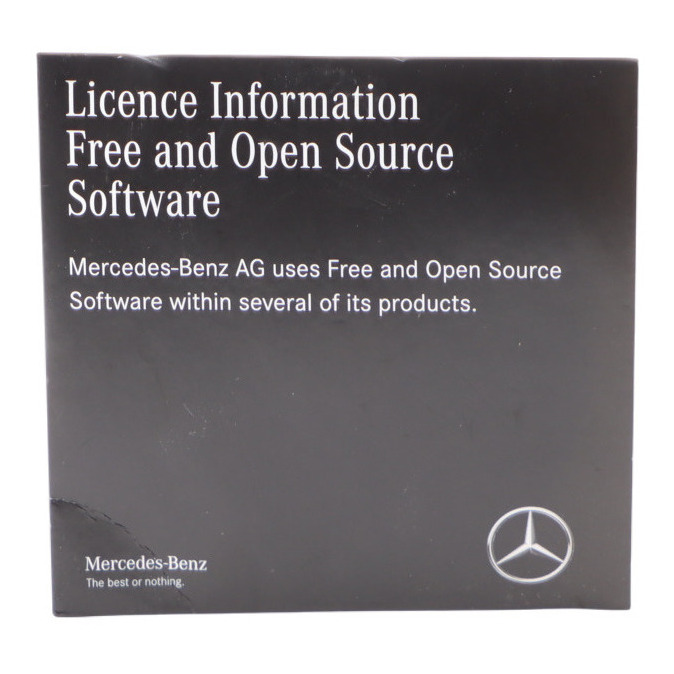 Mercedes W177 Licence Information And Open Source Software Disk A1778270701