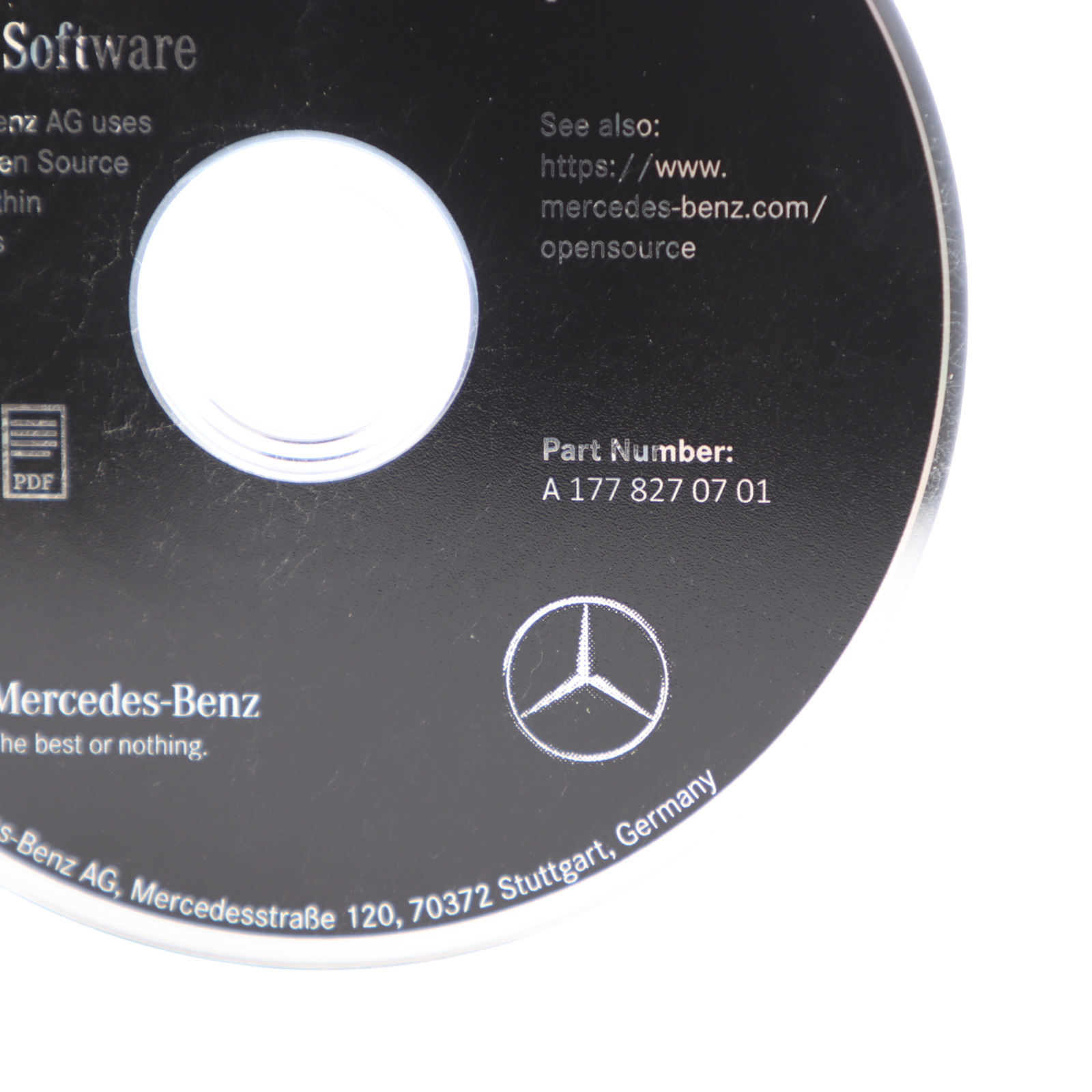 Mercedes W177 Licence Information And Open Source Software Disk A1778270701