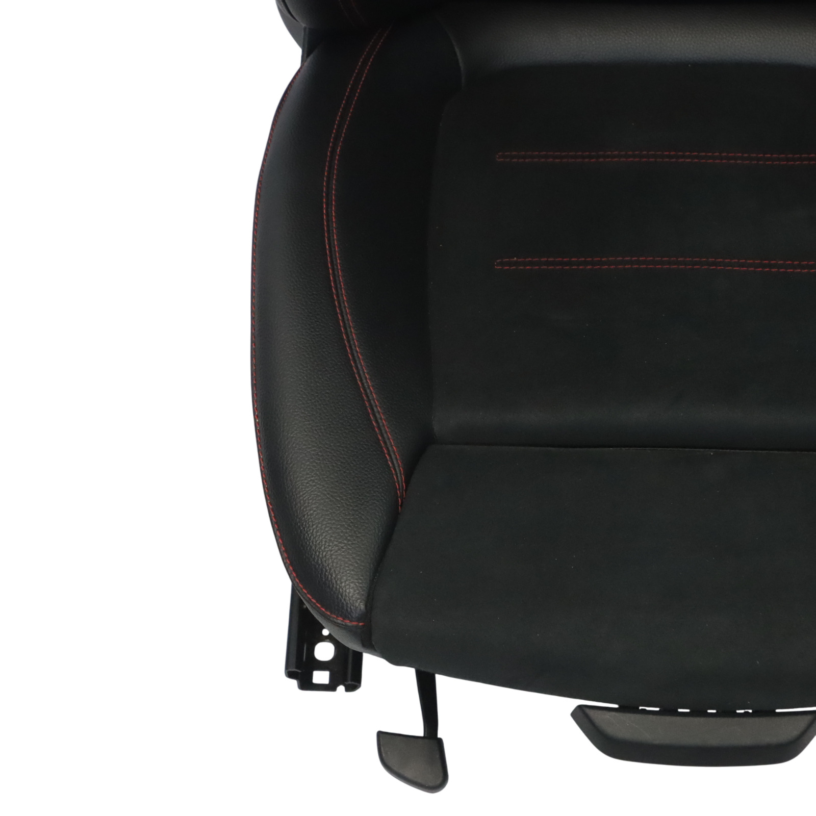 Mercedes V177 Front Seat Left N/S Imitation Leather Microfiber Black Red Thread