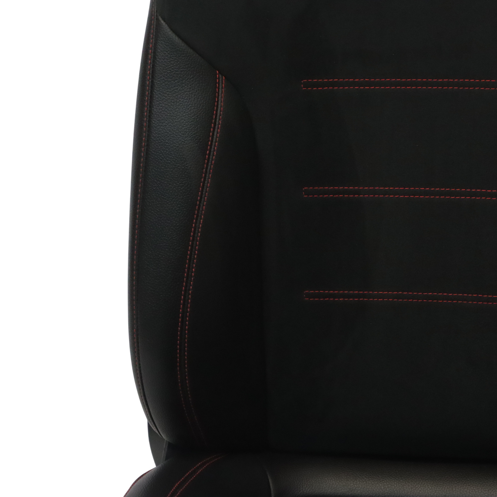 Mercedes V177 Front Seat Left N/S Imitation Leather Microfiber Black Red Thread